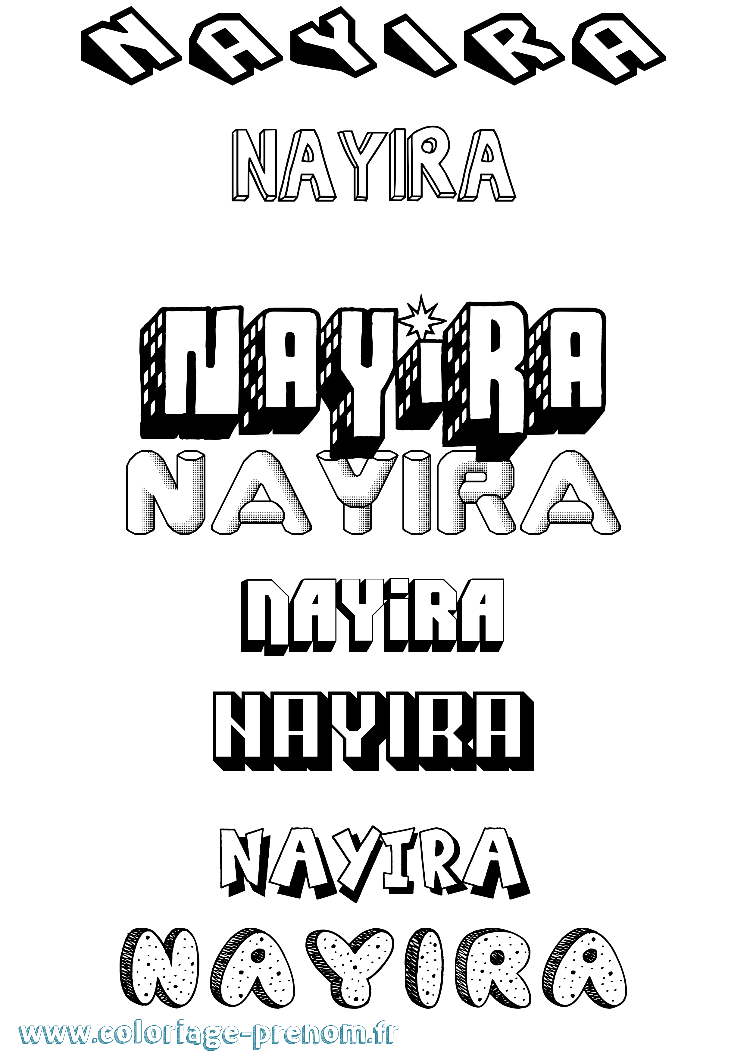 Coloriage Nayira Effet 3D Coloriage prénom Nayira Effet 3D