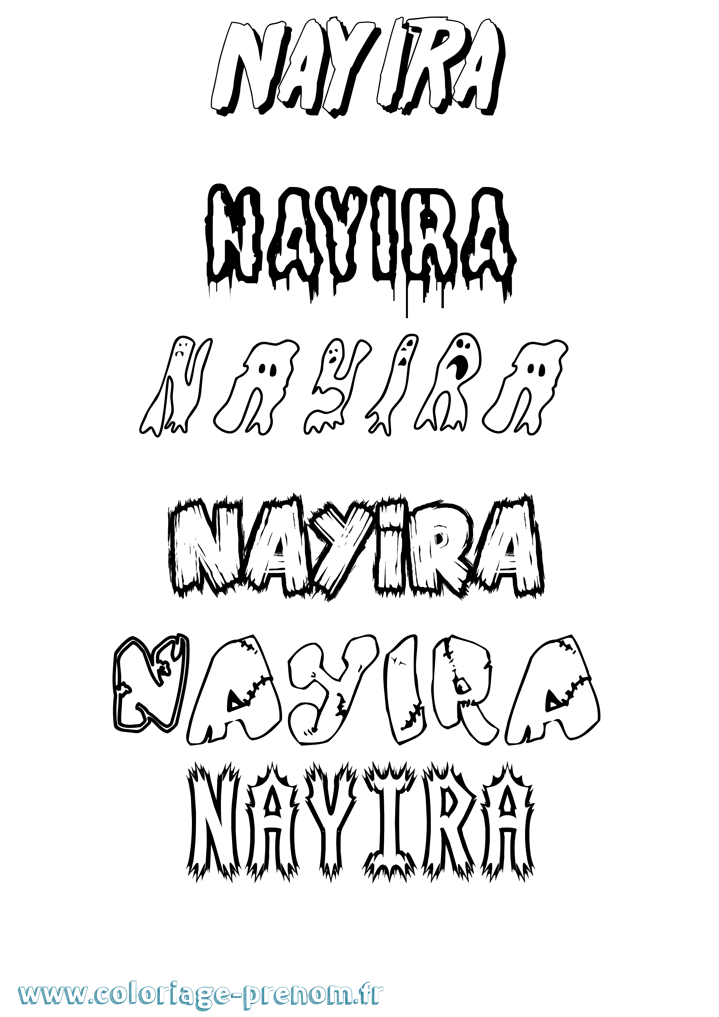 Coloriage Nayira Frisson Coloriage prénom Nayira Frisson