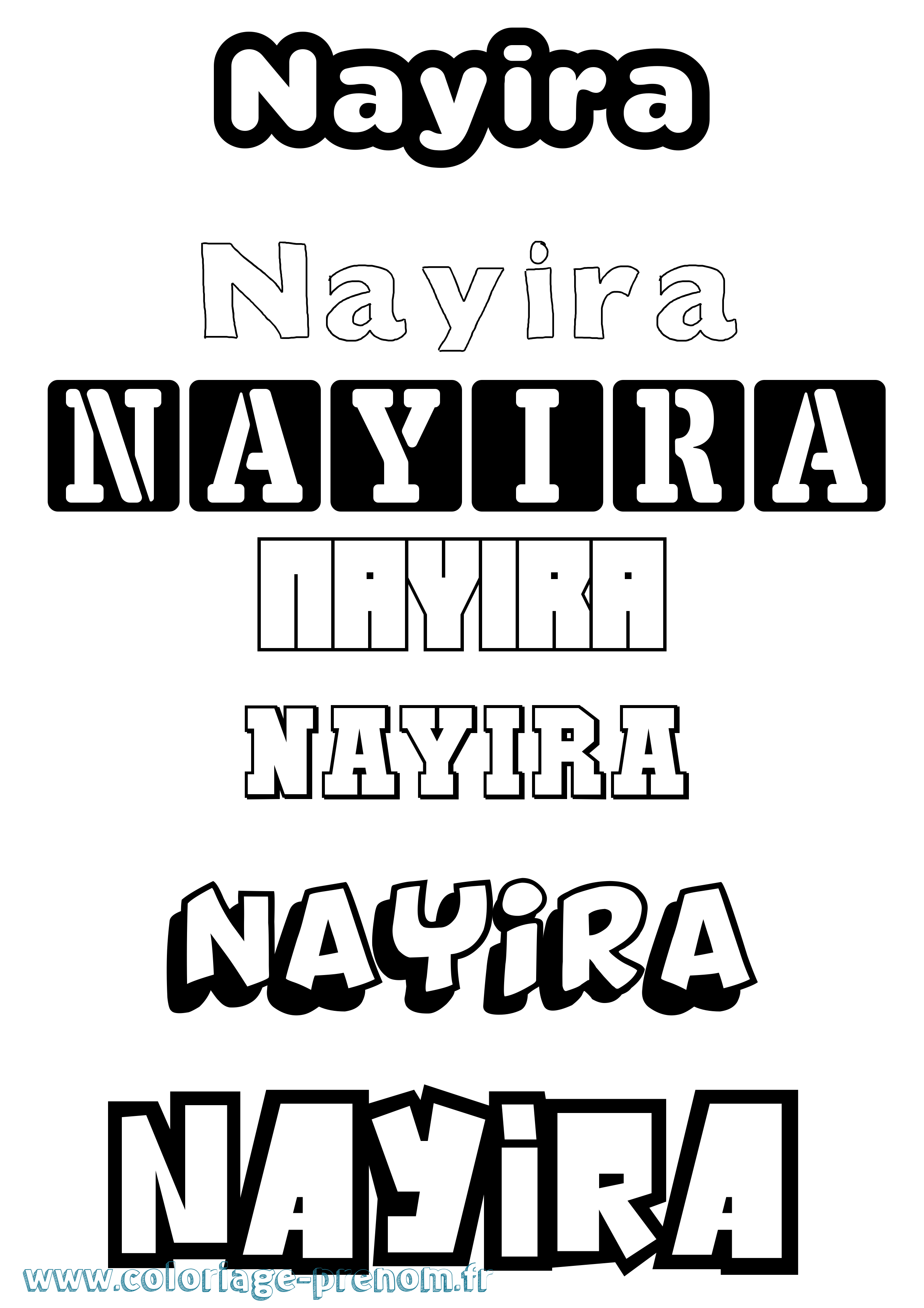 Coloriage Nayira Simple Coloriage prénom Nayira Simple