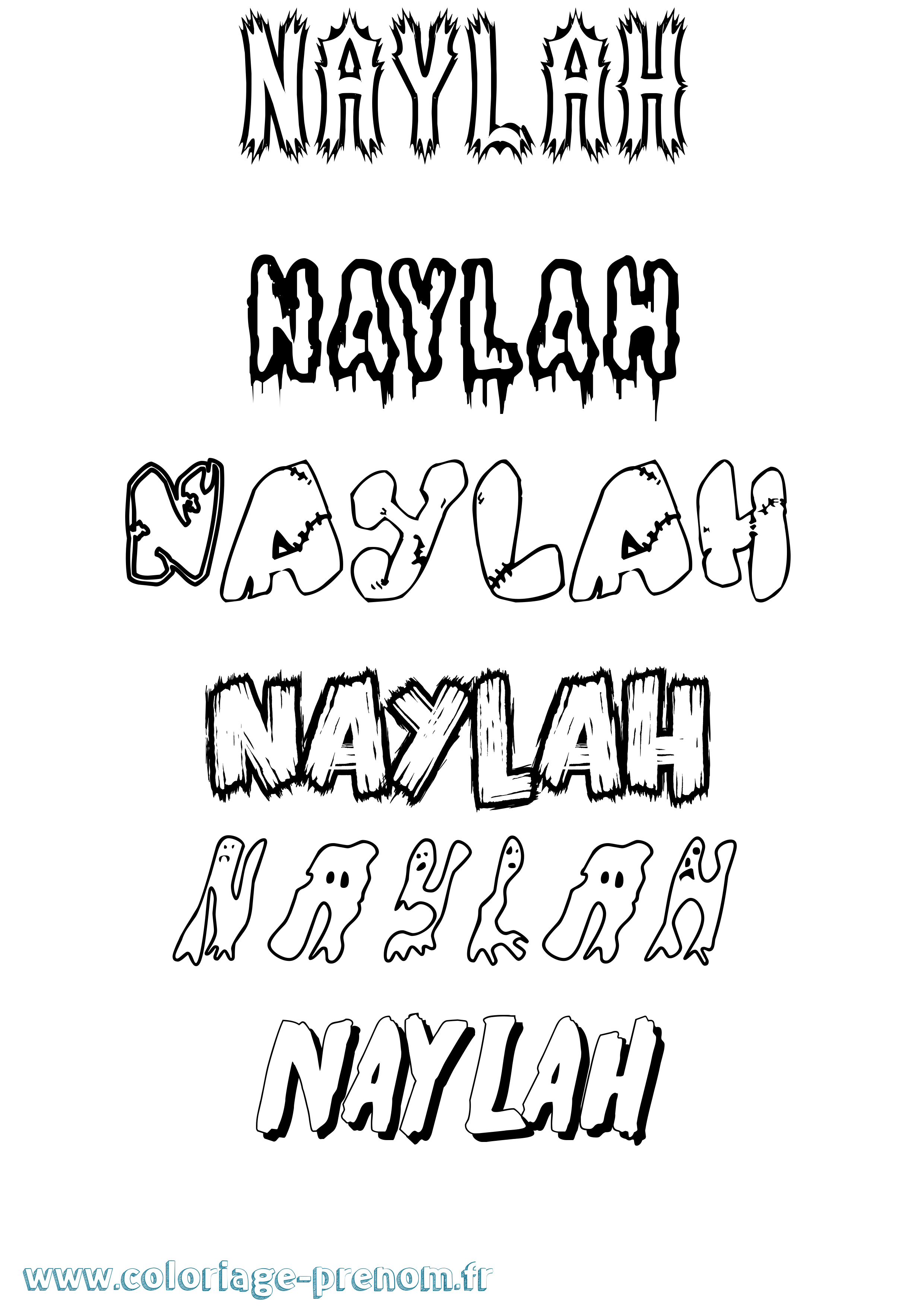 Coloriage Naylah Frisson Coloriage prénom Naylah Frisson