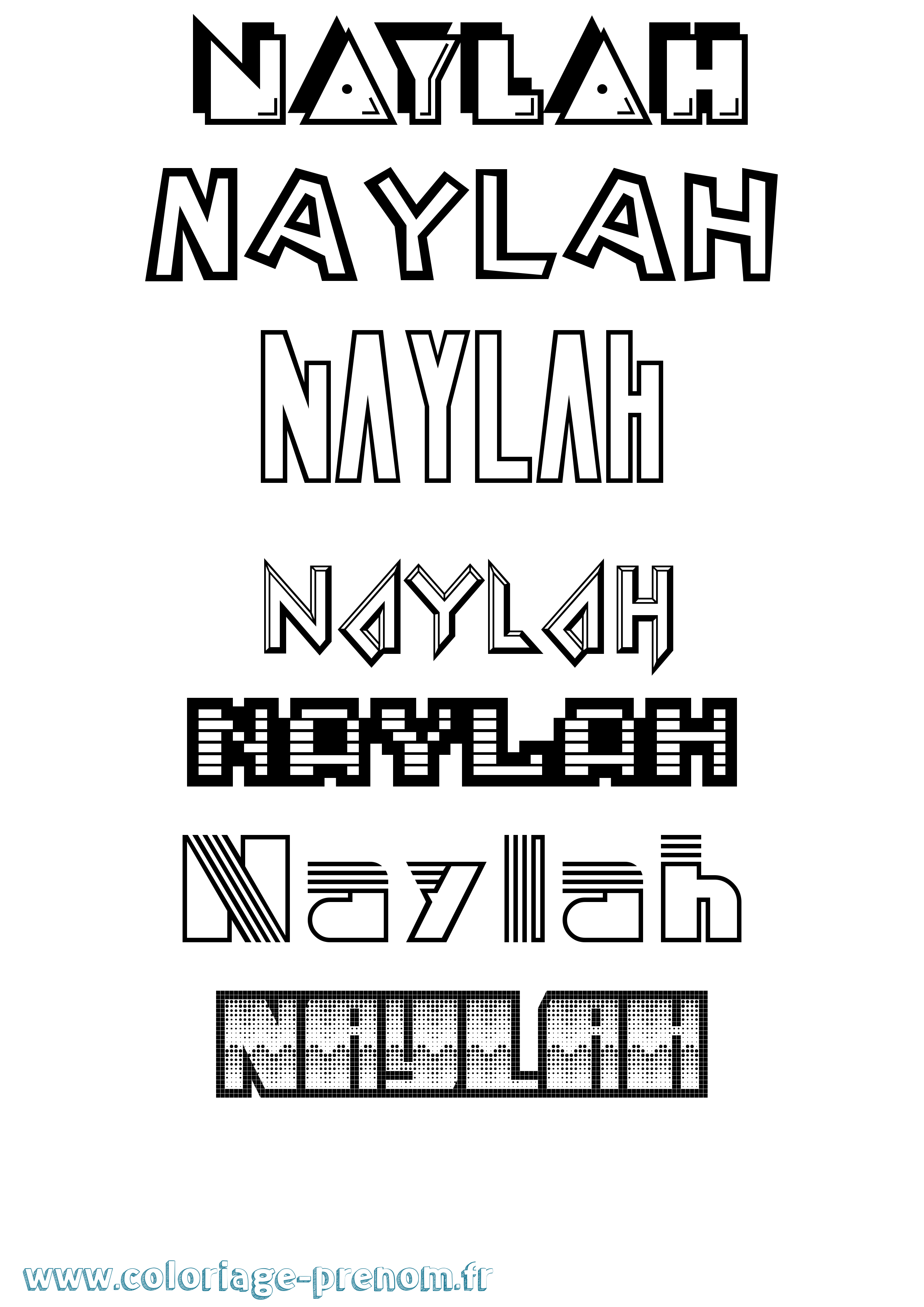 Coloriage Naylah Jeux Vidéos Coloriage prénom Naylah Jeux Vidéos