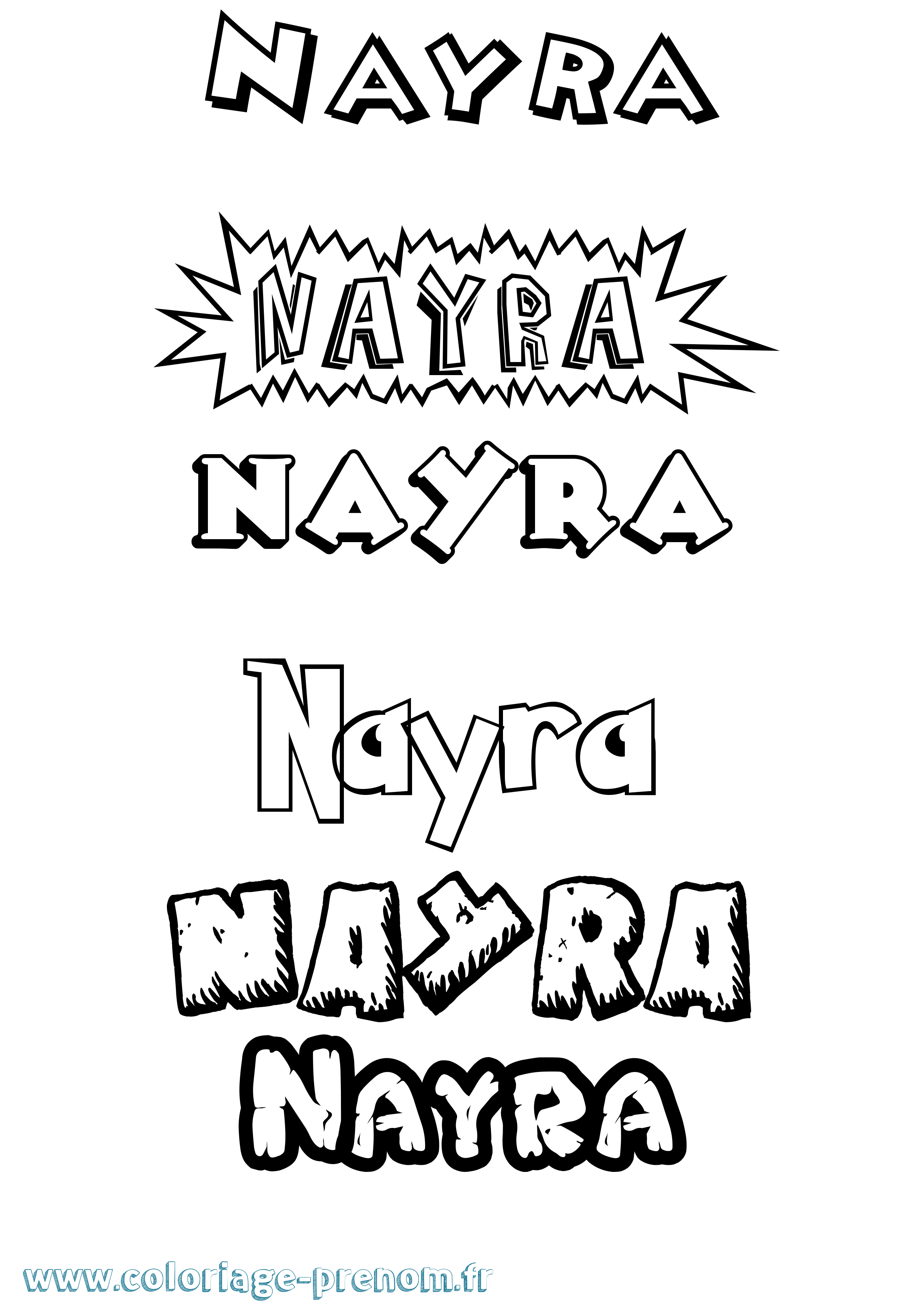 Coloriage Nayra Dessin Animé Coloriage prénom Nayra Dessin Animé