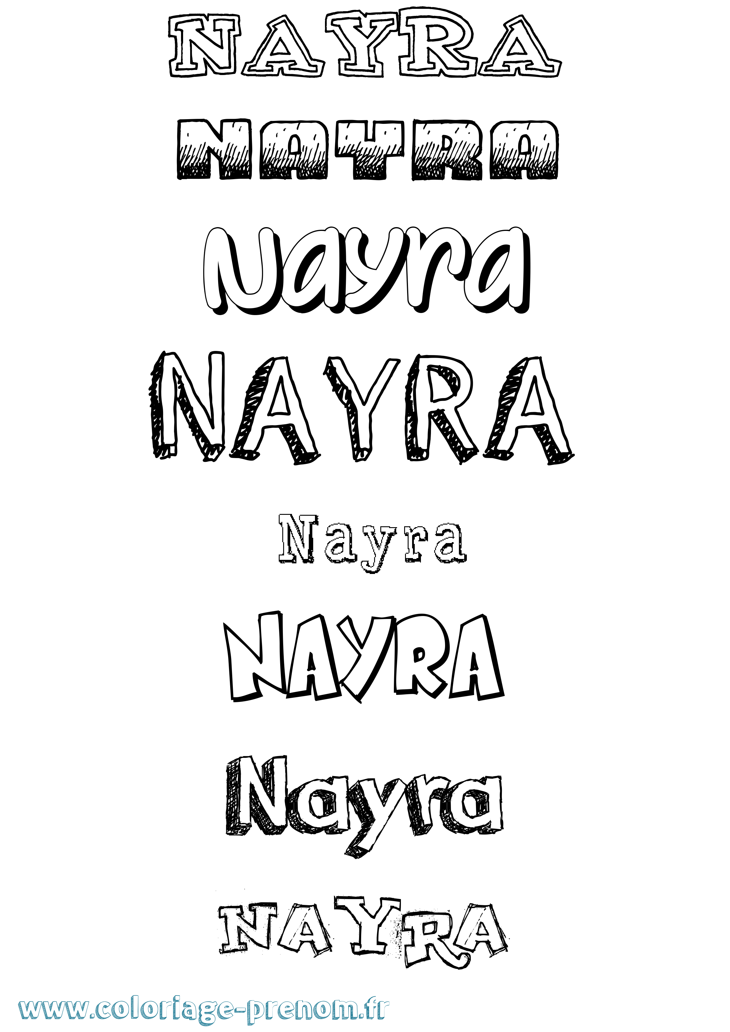 Coloriage Nayra Dessiné Coloriage prénom Nayra Dessiné