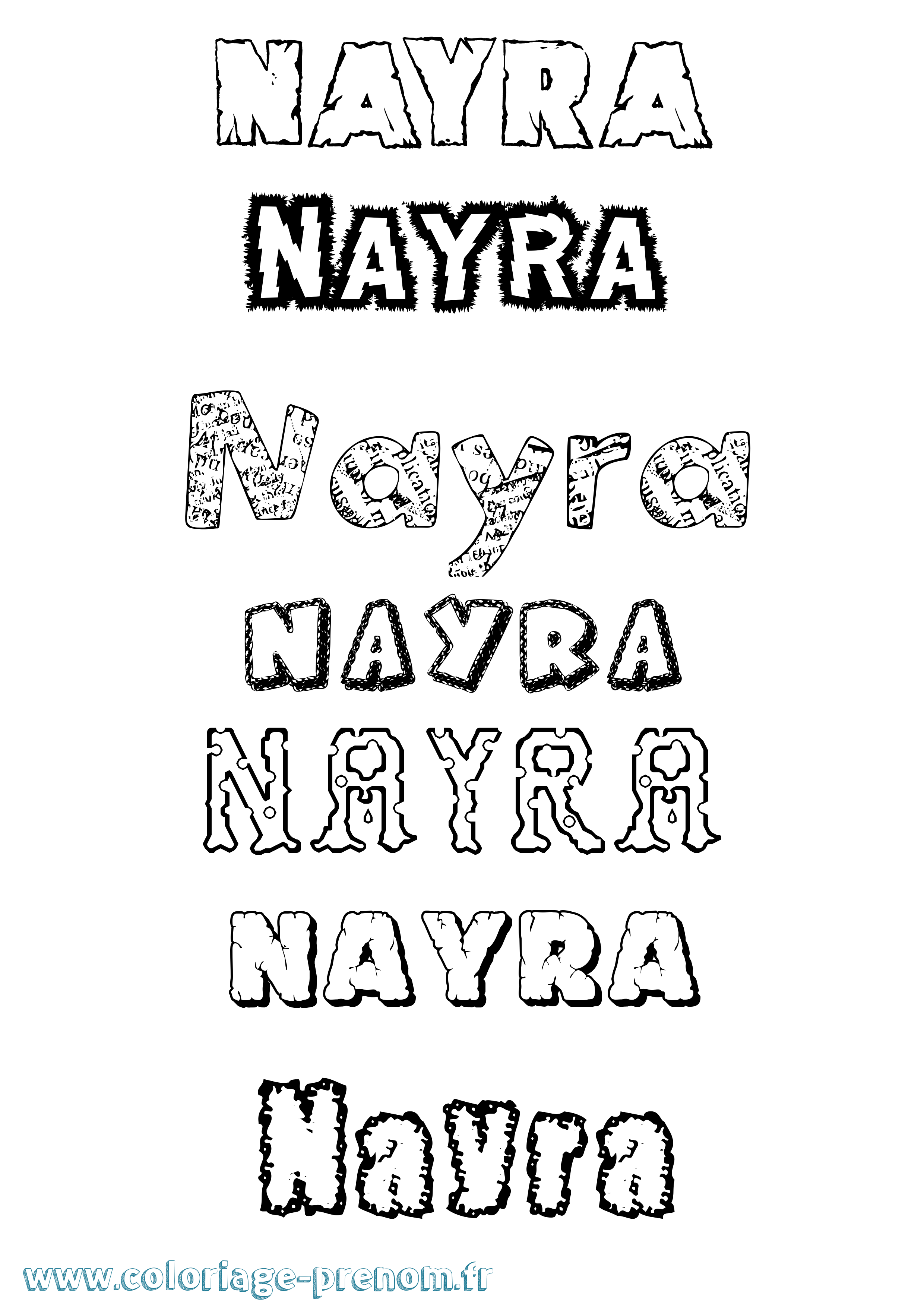 Coloriage Nayra Destructuré Coloriage prénom Nayra Destructuré
