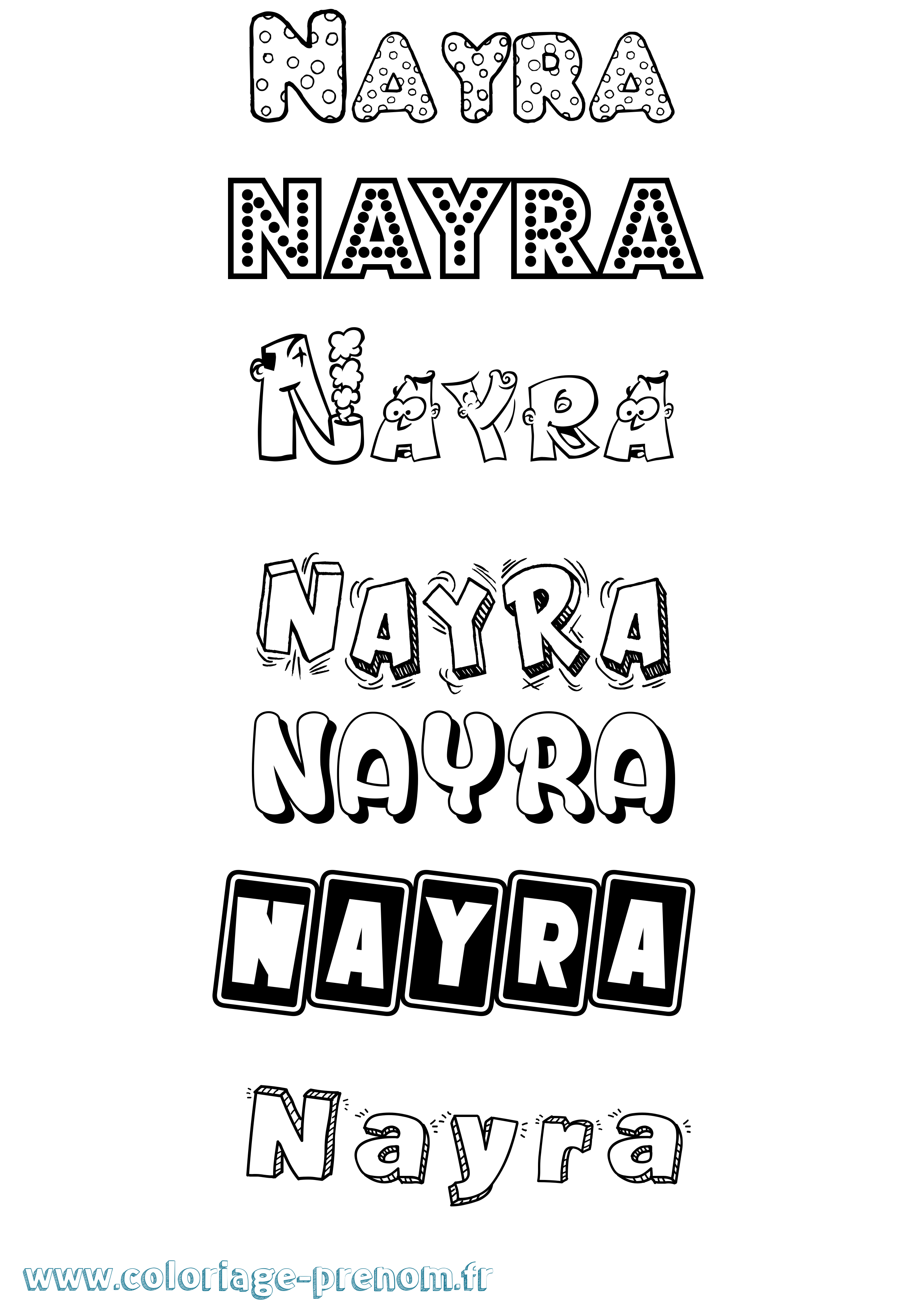 Coloriage Nayra Fun Coloriage prénom Nayra Fun