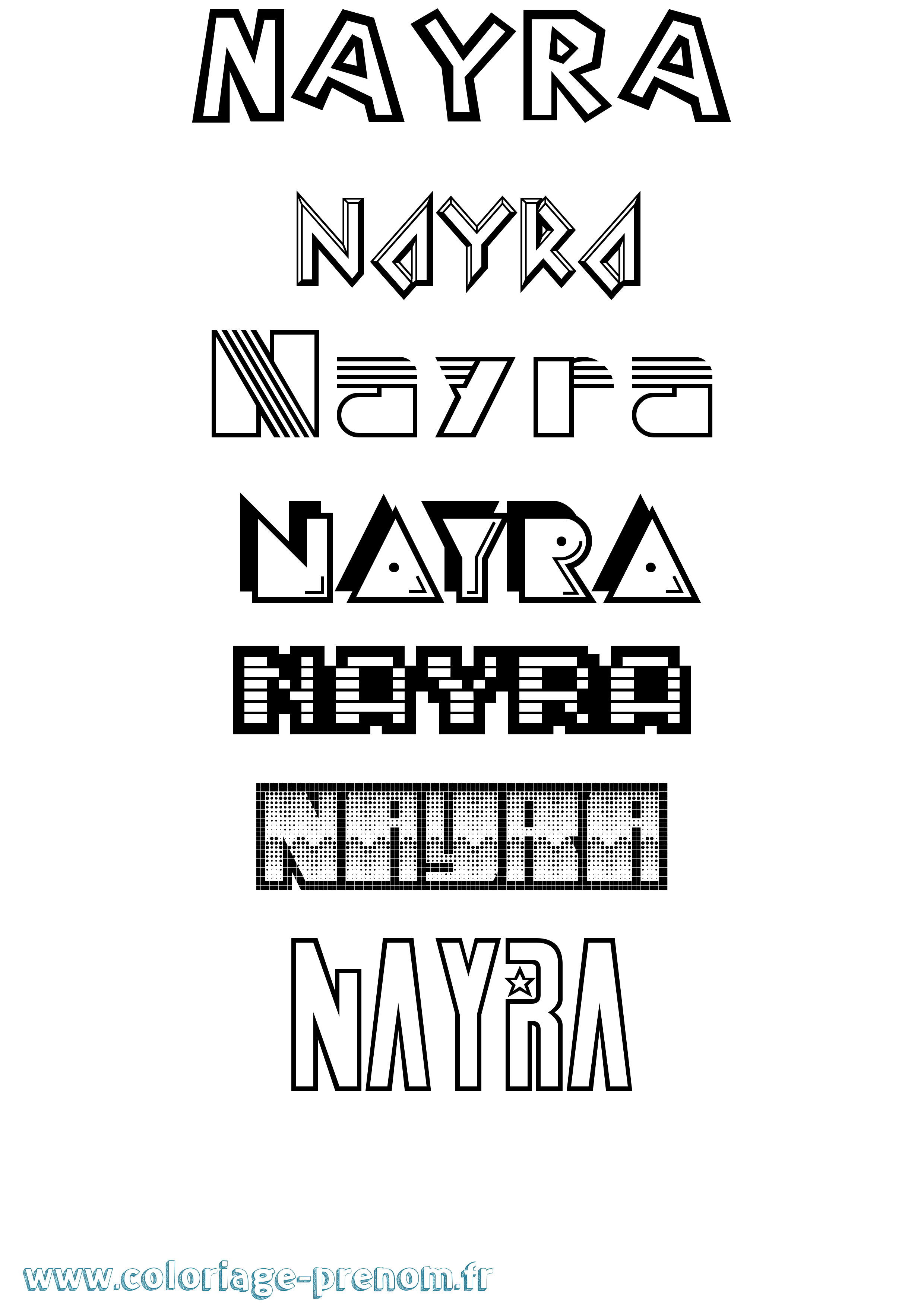 Coloriage Nayra Jeux Vidéos Coloriage prénom Nayra Jeux Vidéos