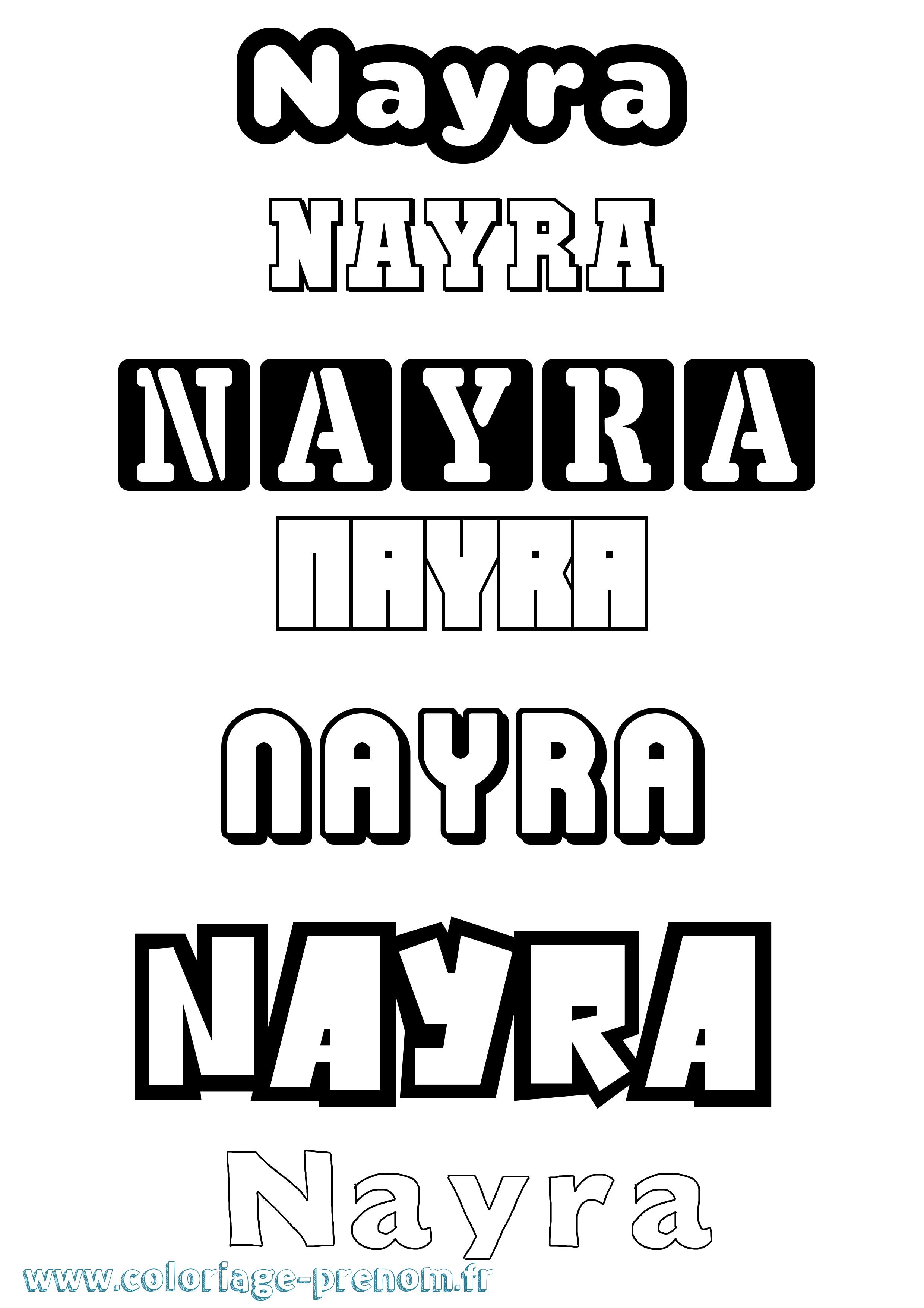 Coloriage Nayra Simple Coloriage prénom Nayra Simple