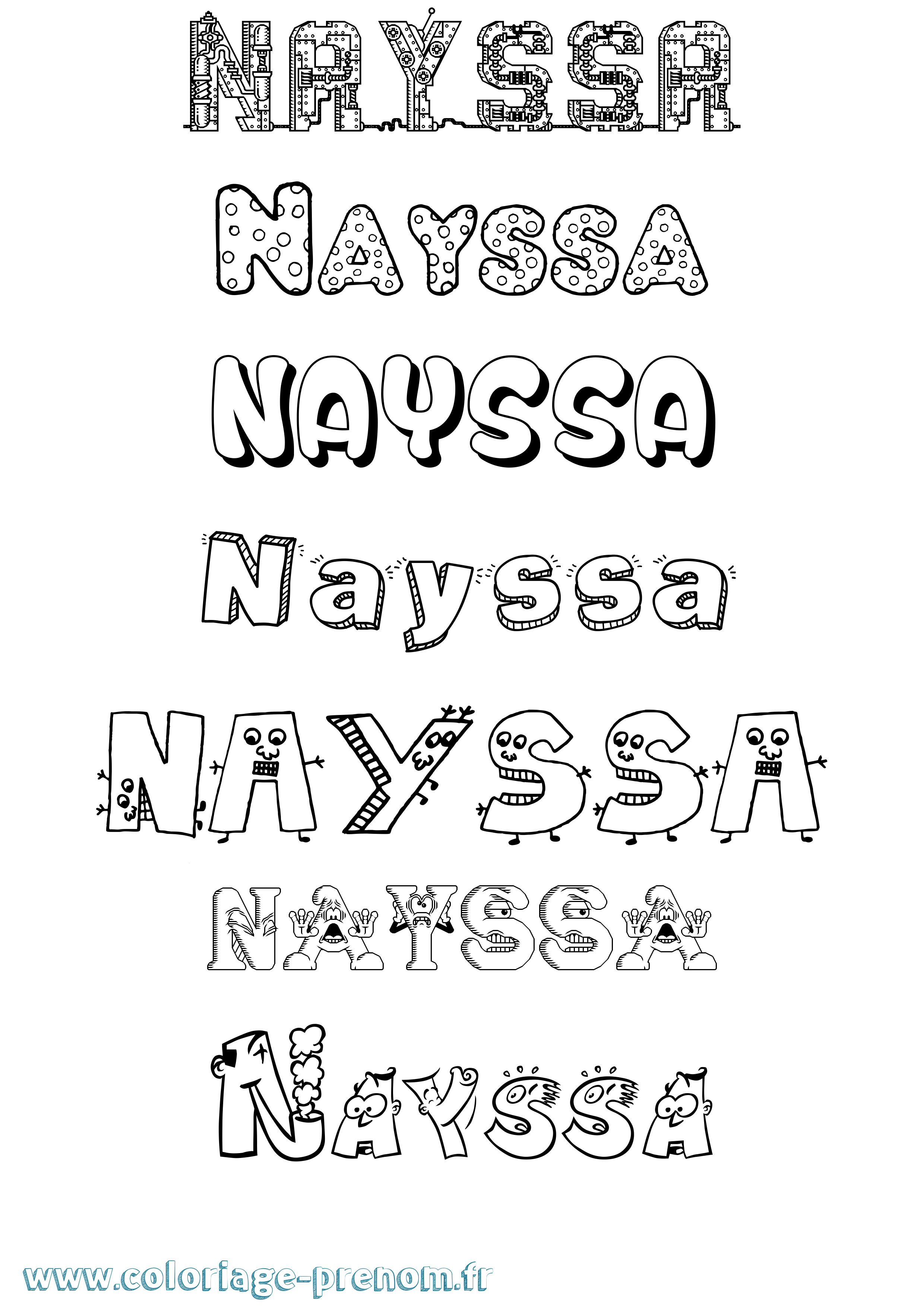 Coloriage Nayssa Fun Coloriage prénom Nayssa Fun