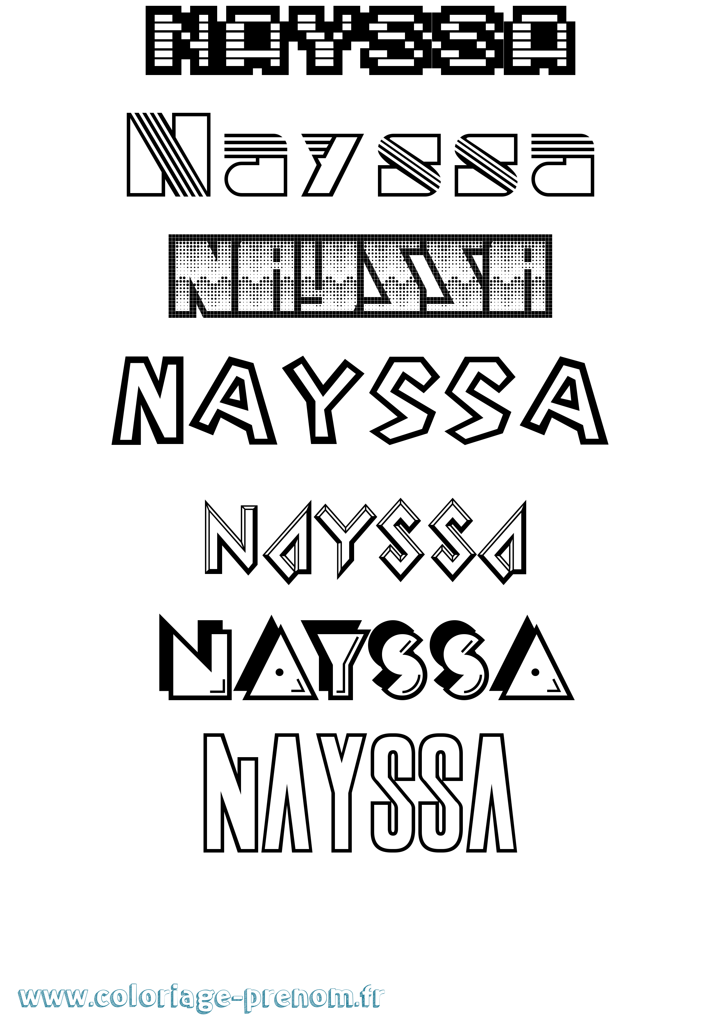 Coloriage Nayssa Jeux Vidéos Coloriage prénom Nayssa Jeux Vidéos