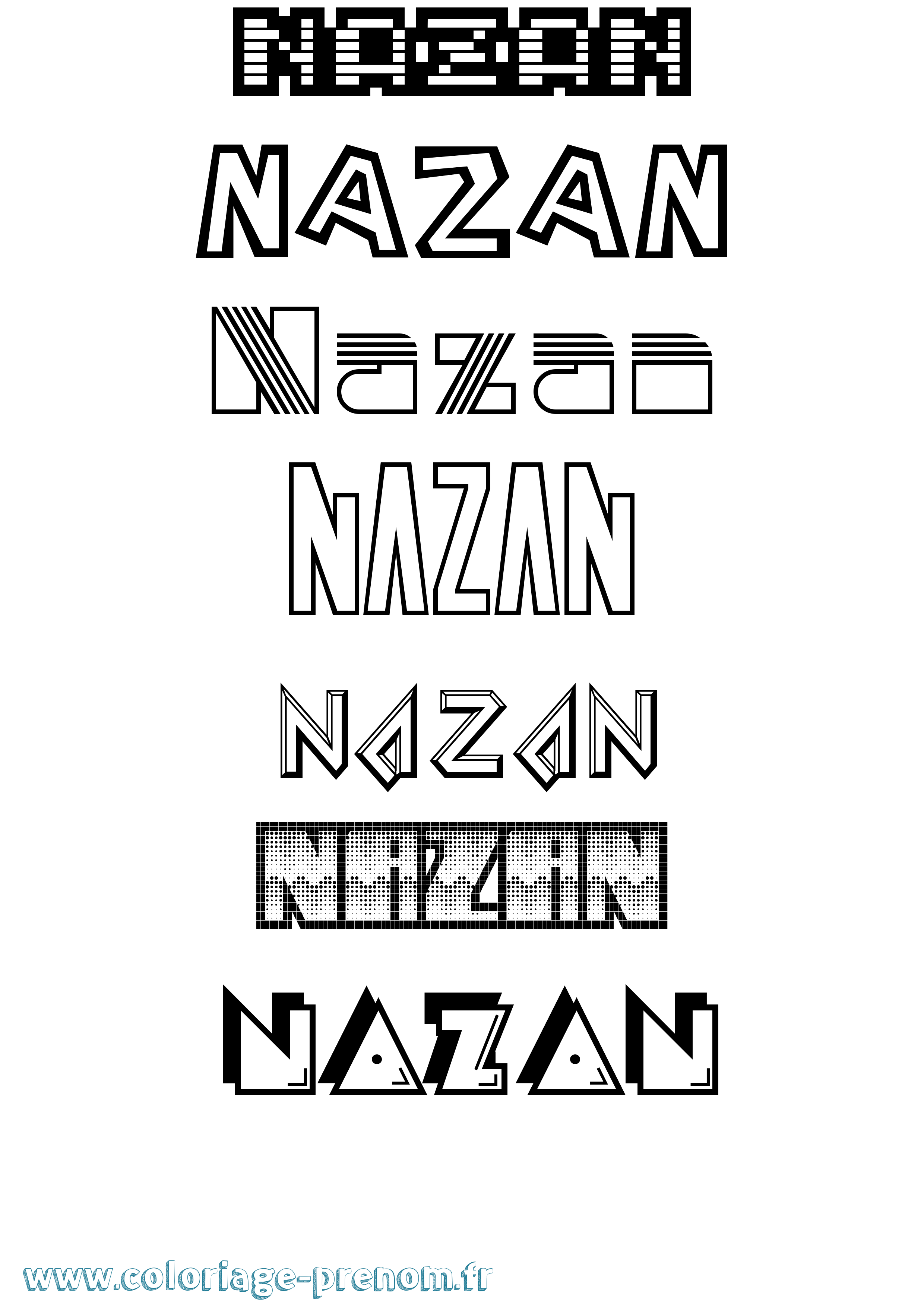 Coloriage Nazan Jeux Vidéos Coloriage prénom Nazan Jeux Vidéos