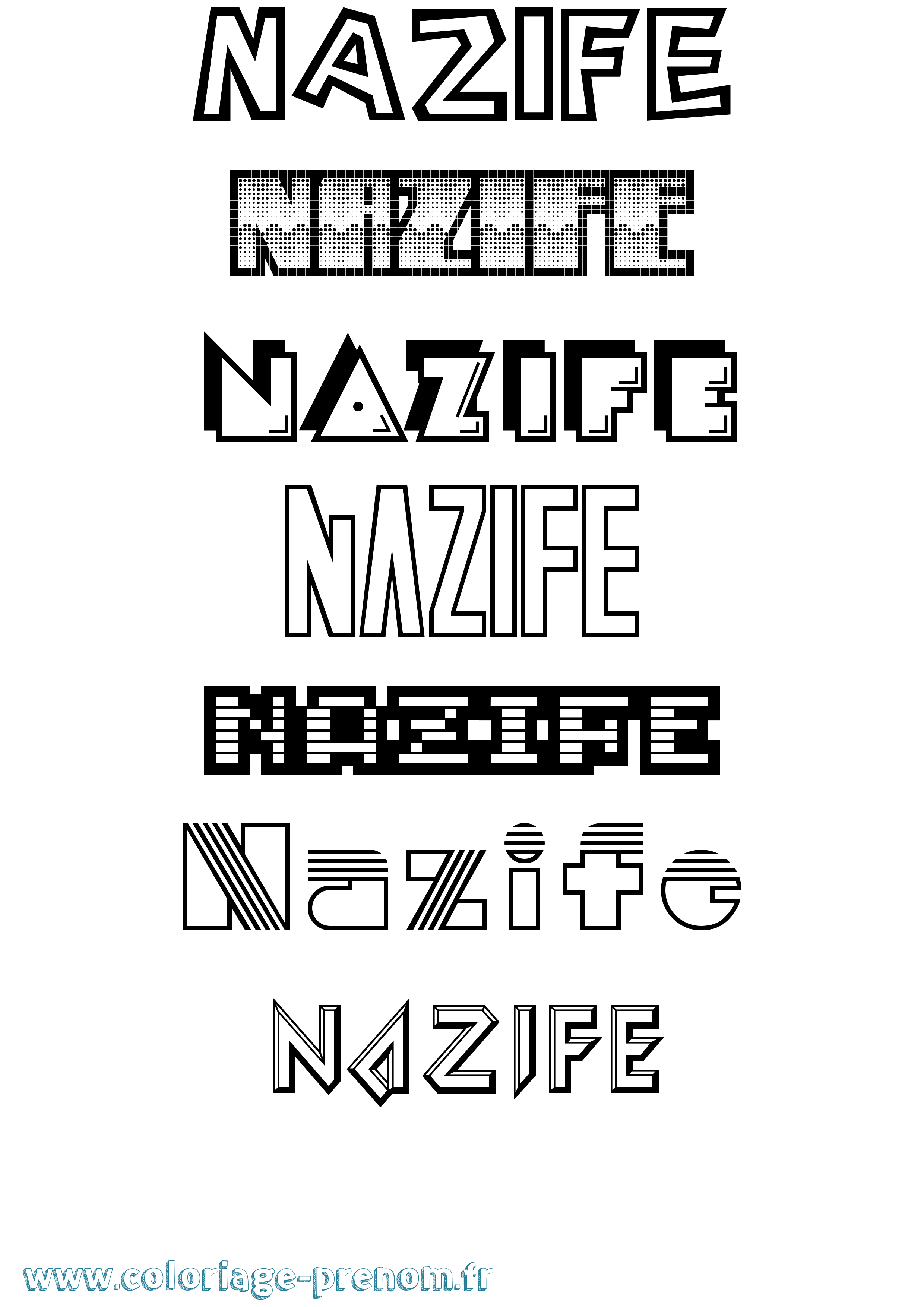 Coloriage Nazife Jeux Vidéos Coloriage prénom Nazife Jeux Vidéos