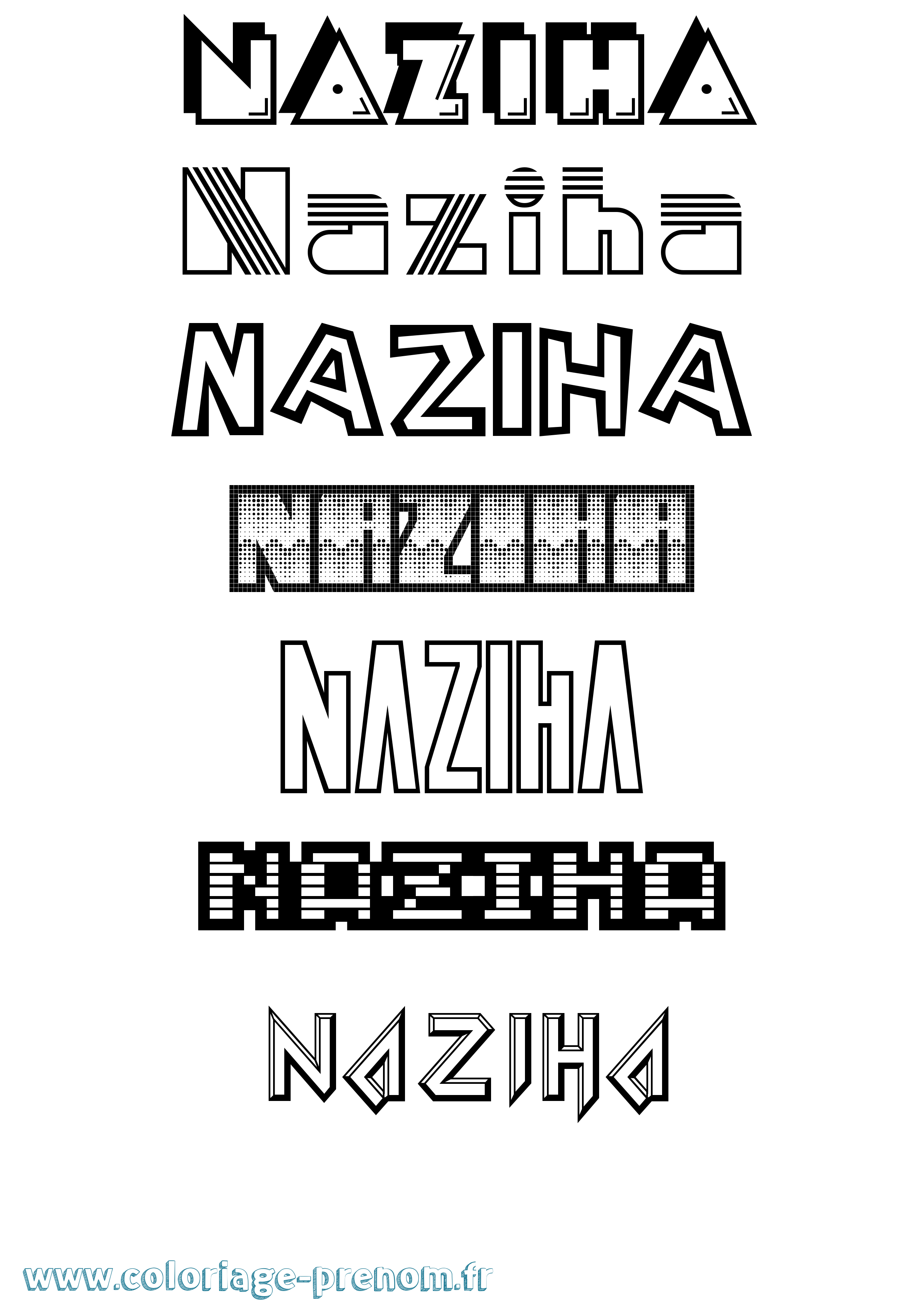 Coloriage Naziha Jeux Vidéos Coloriage prénom Naziha Jeux Vidéos