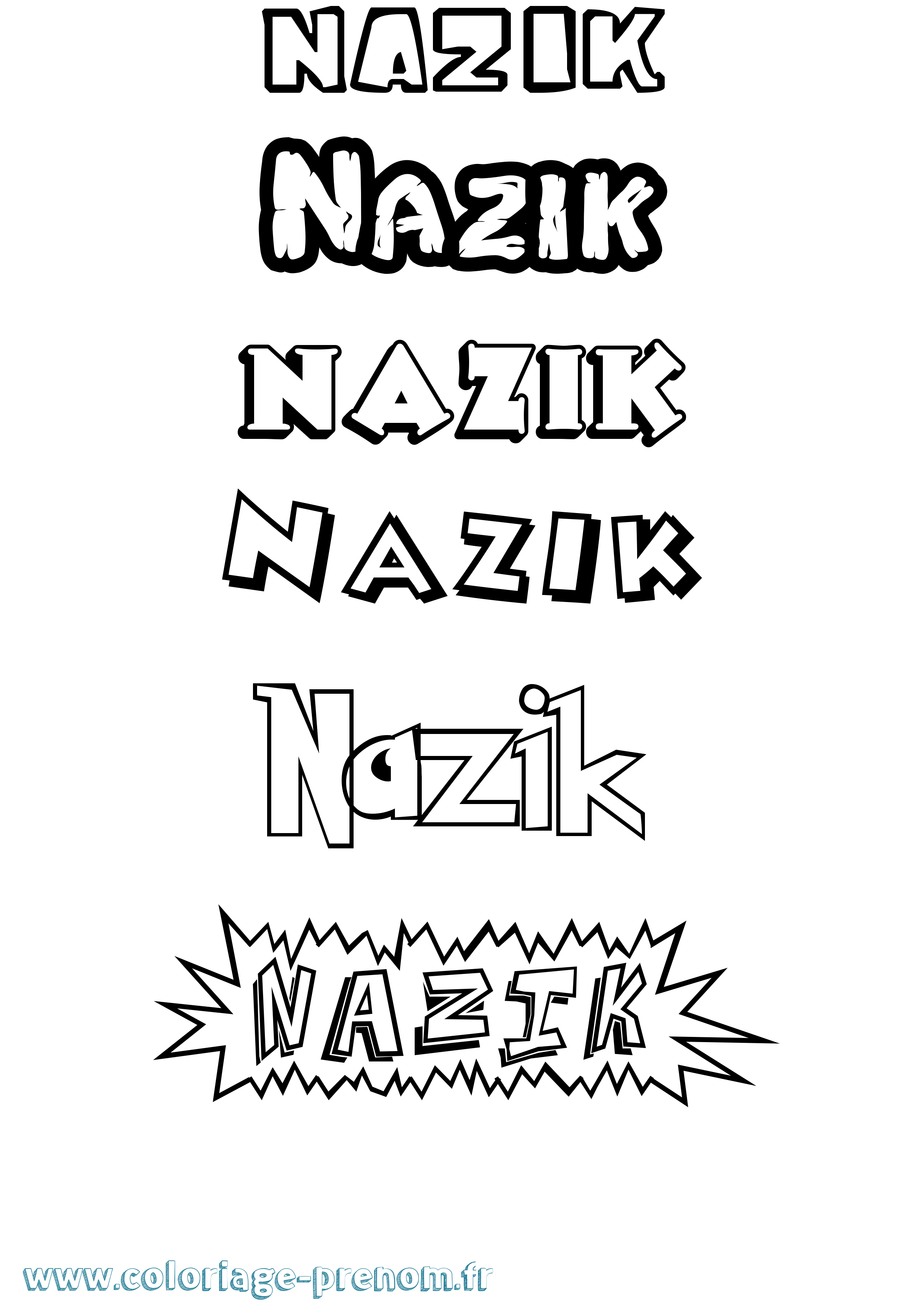 Coloriage Nazik Dessin Animé Coloriage prénom Nazik Dessin Animé
