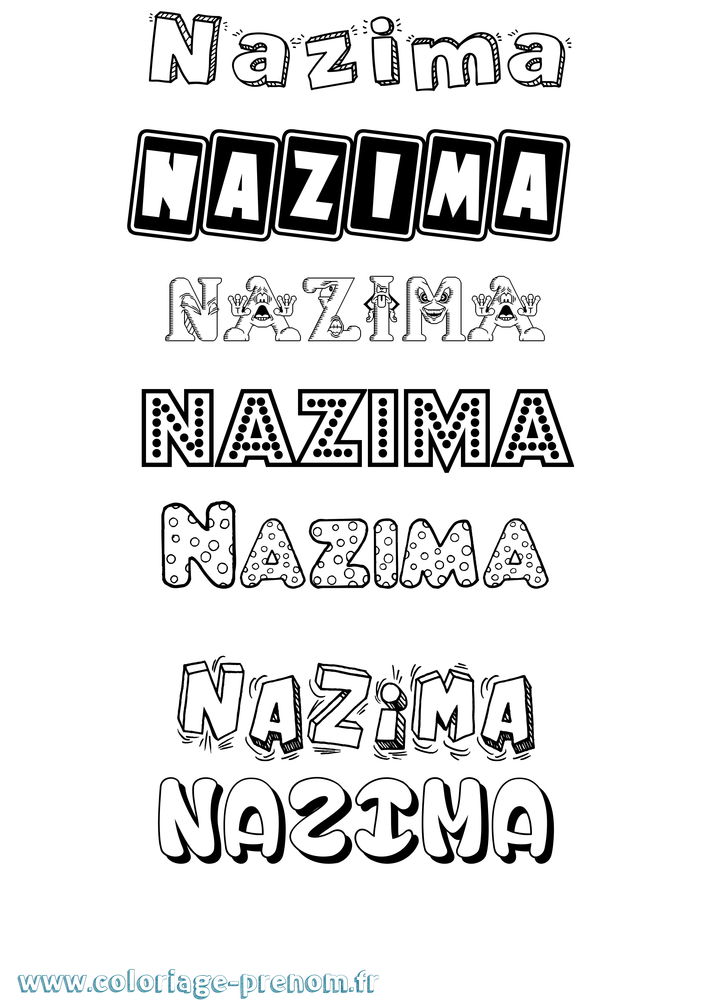 Coloriage Nazima Fun Coloriage prénom Nazima Fun