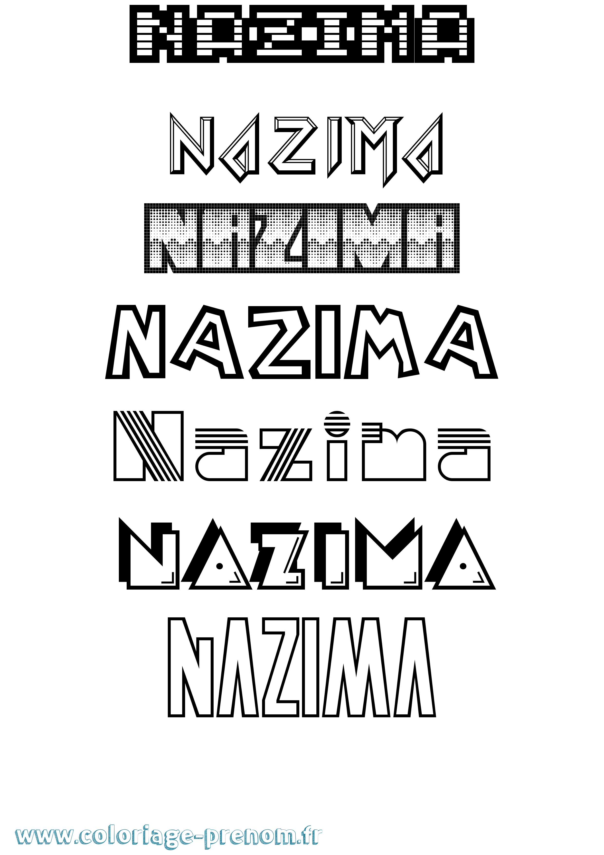 Coloriage Nazima Jeux Vidéos Coloriage prénom Nazima Jeux Vidéos