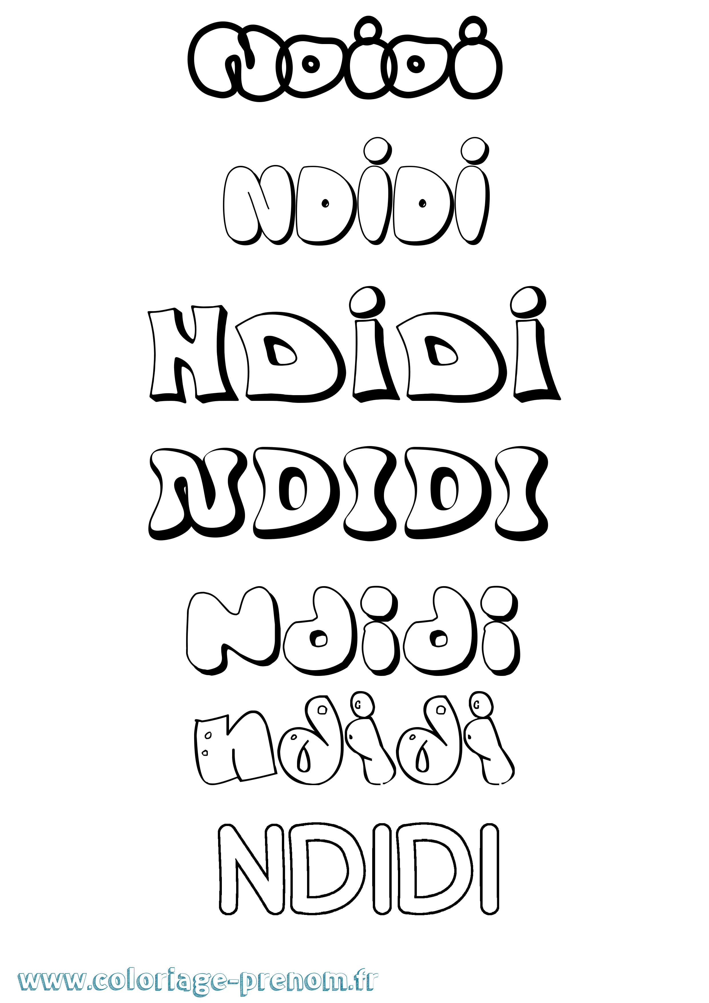 Coloriage Ndidi Bubble Coloriage prénom Ndidi Bubble