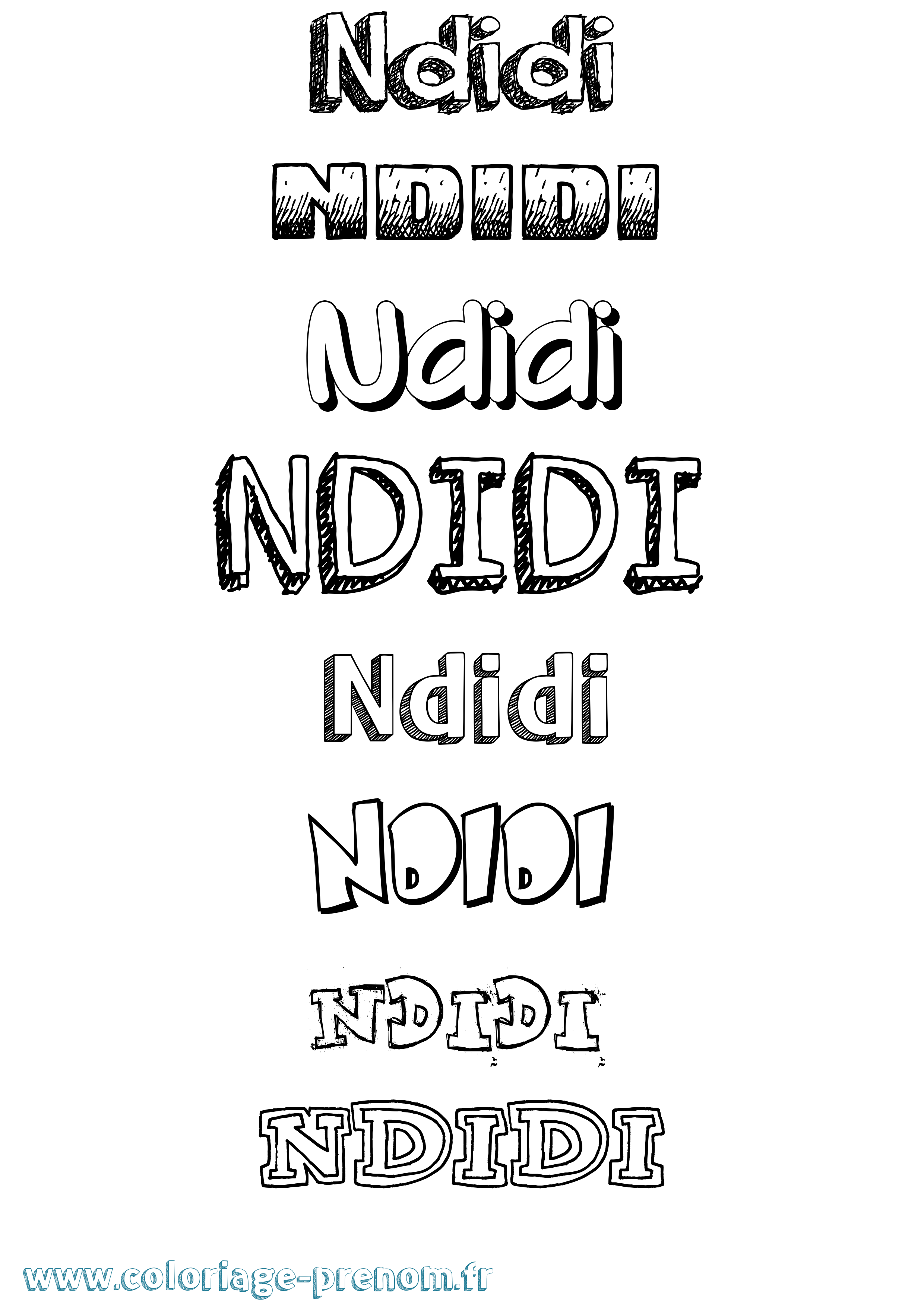 Coloriage Ndidi Dessiné Coloriage prénom Ndidi Dessiné