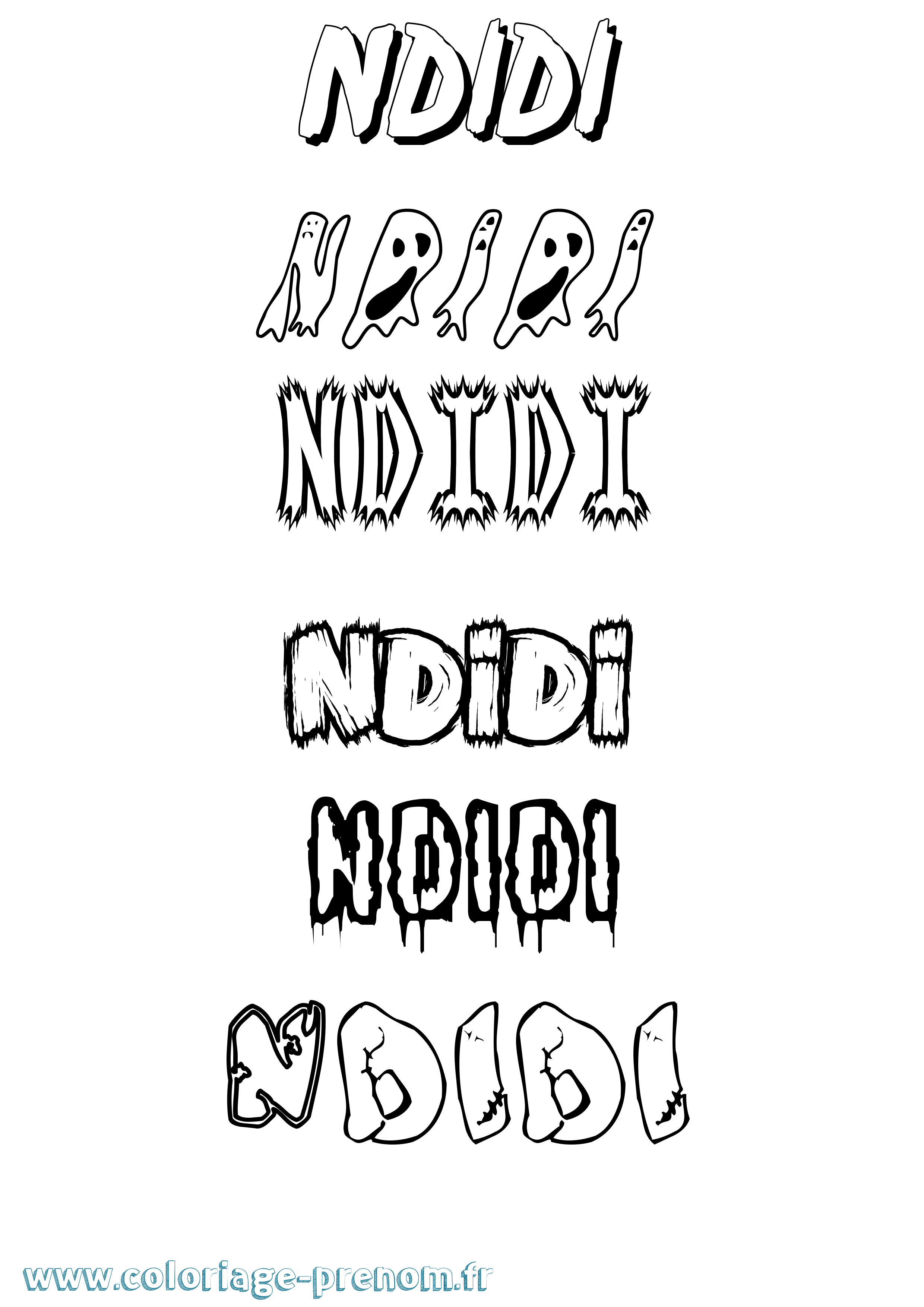 Coloriage Ndidi Frisson Coloriage prénom Ndidi Frisson