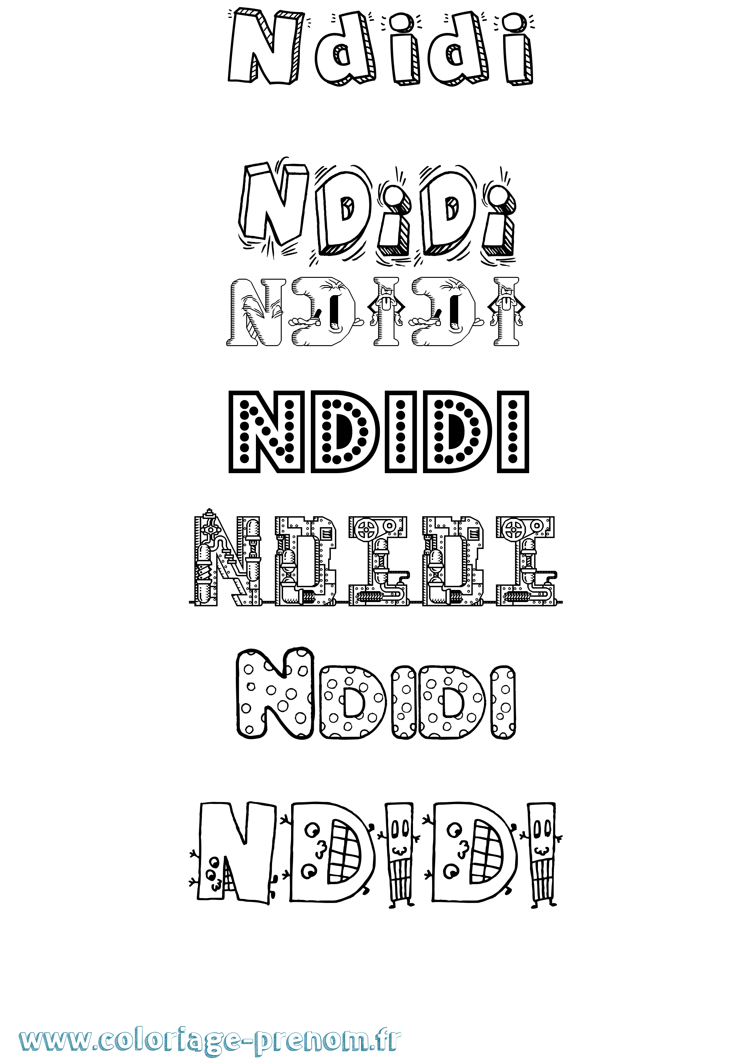 Coloriage Ndidi Fun Coloriage prénom Ndidi Fun