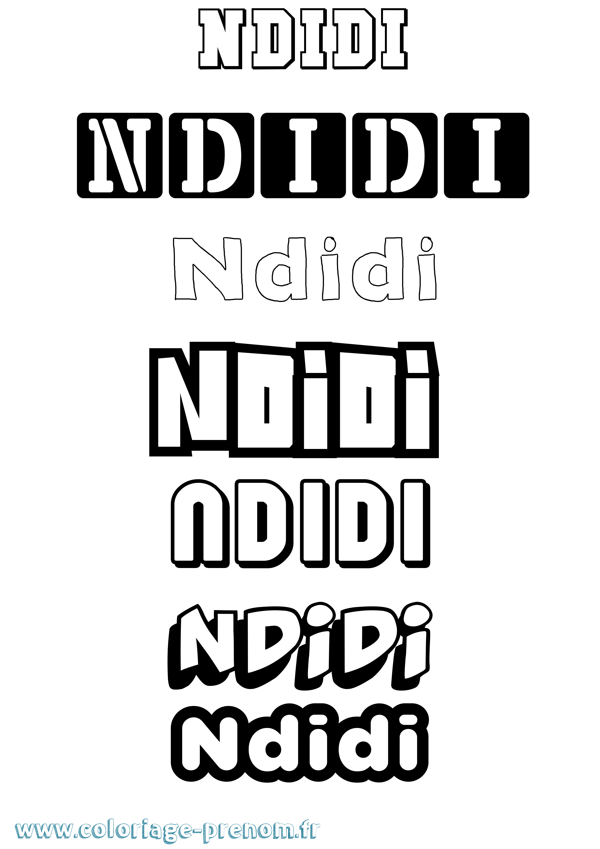 Coloriage Ndidi Simple Coloriage prénom Ndidi Simple