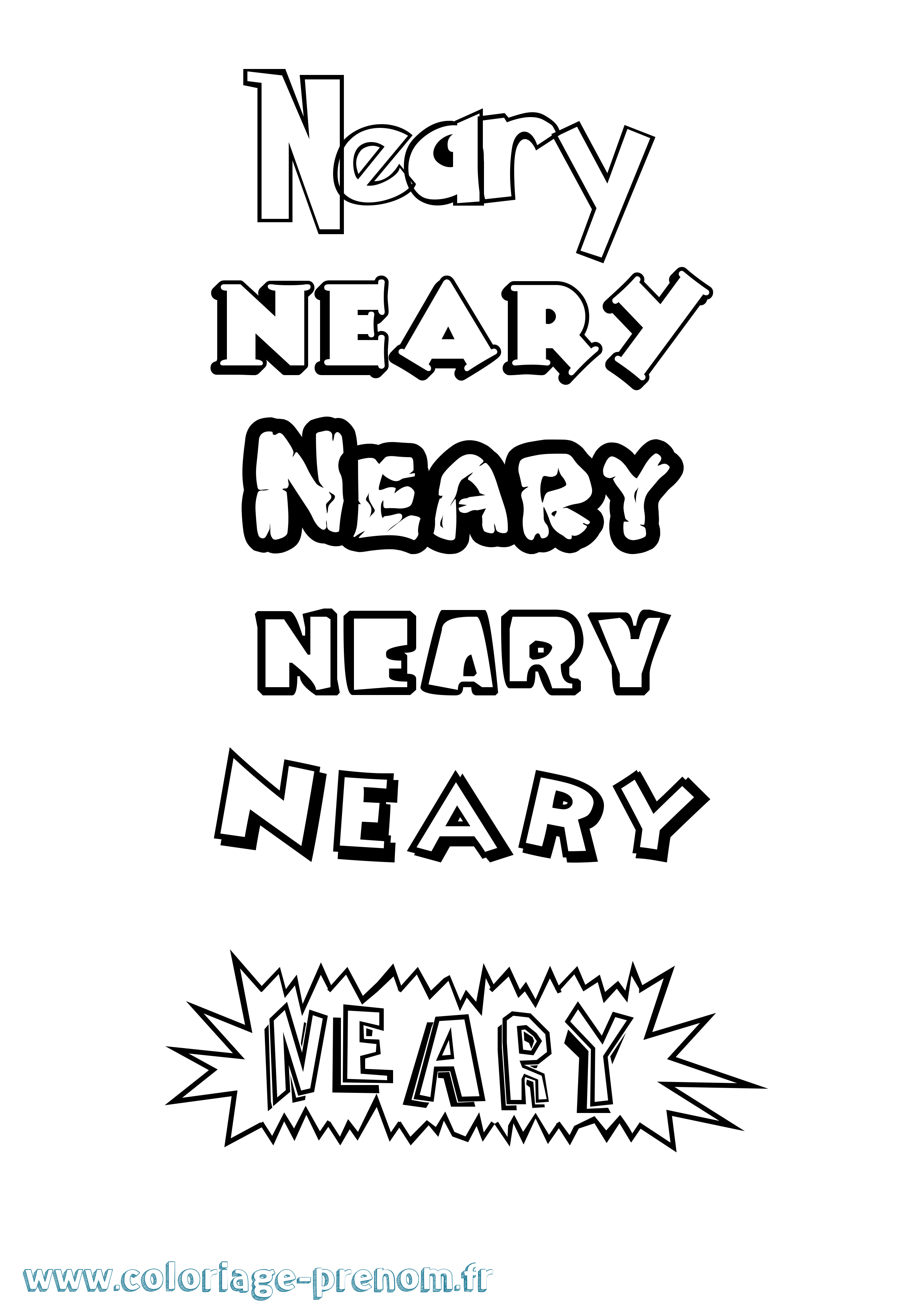 Coloriage Neary Dessin Animé Coloriage prénom Neary Dessin Animé