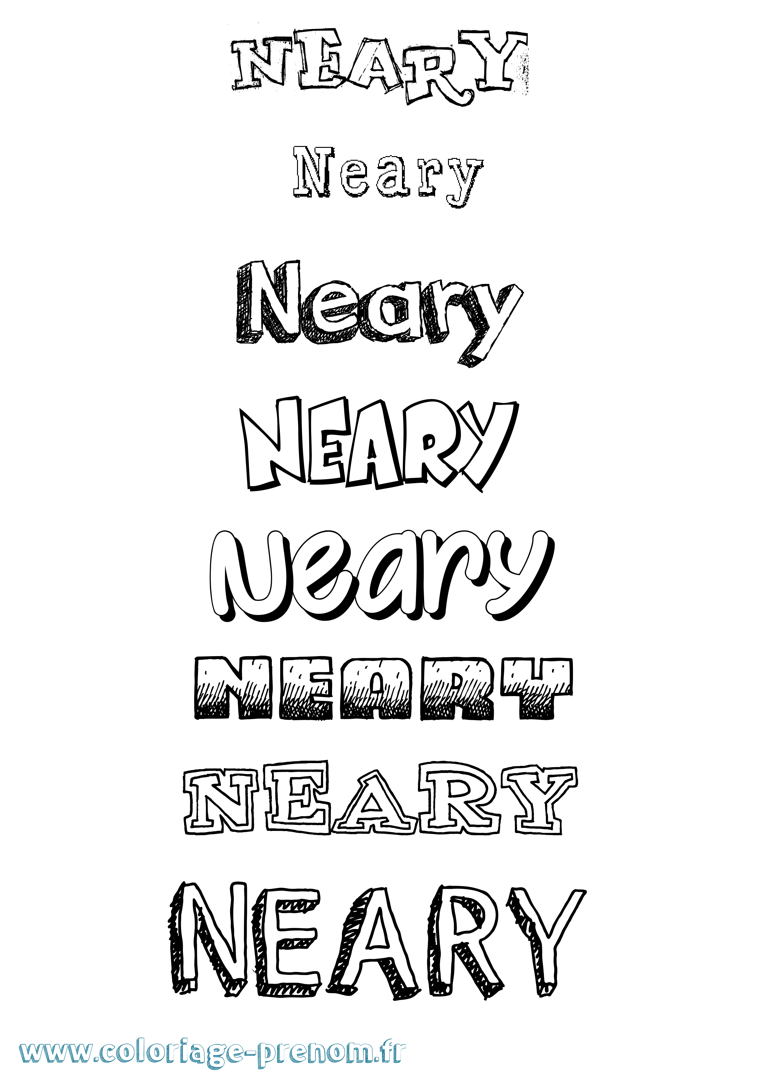 Coloriage Neary Dessiné Coloriage prénom Neary Dessiné