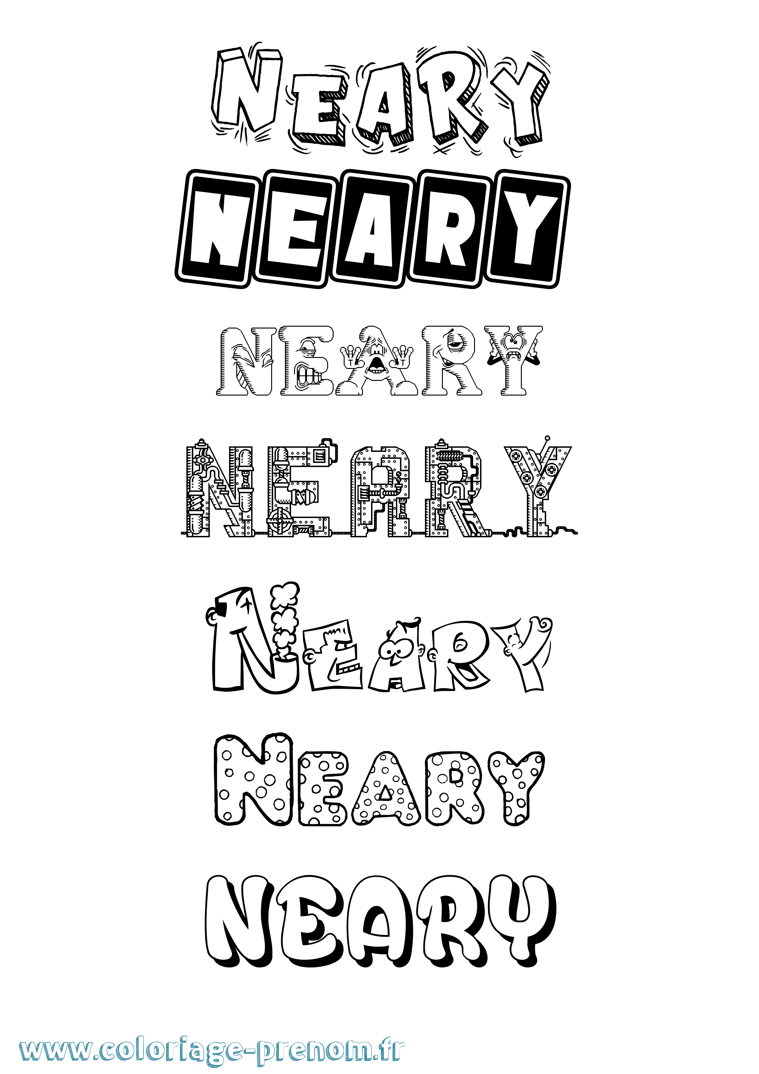Coloriage Neary Fun Coloriage prénom Neary Fun