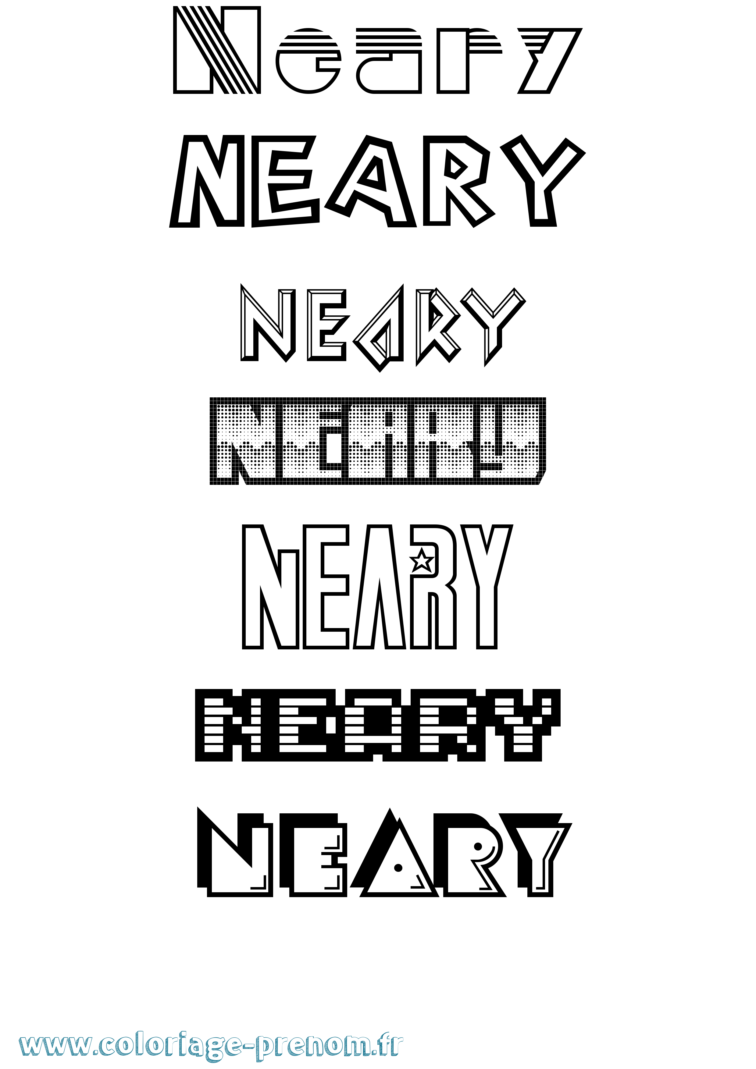 Coloriage Neary Jeux Vidéos Coloriage prénom Neary Jeux Vidéos