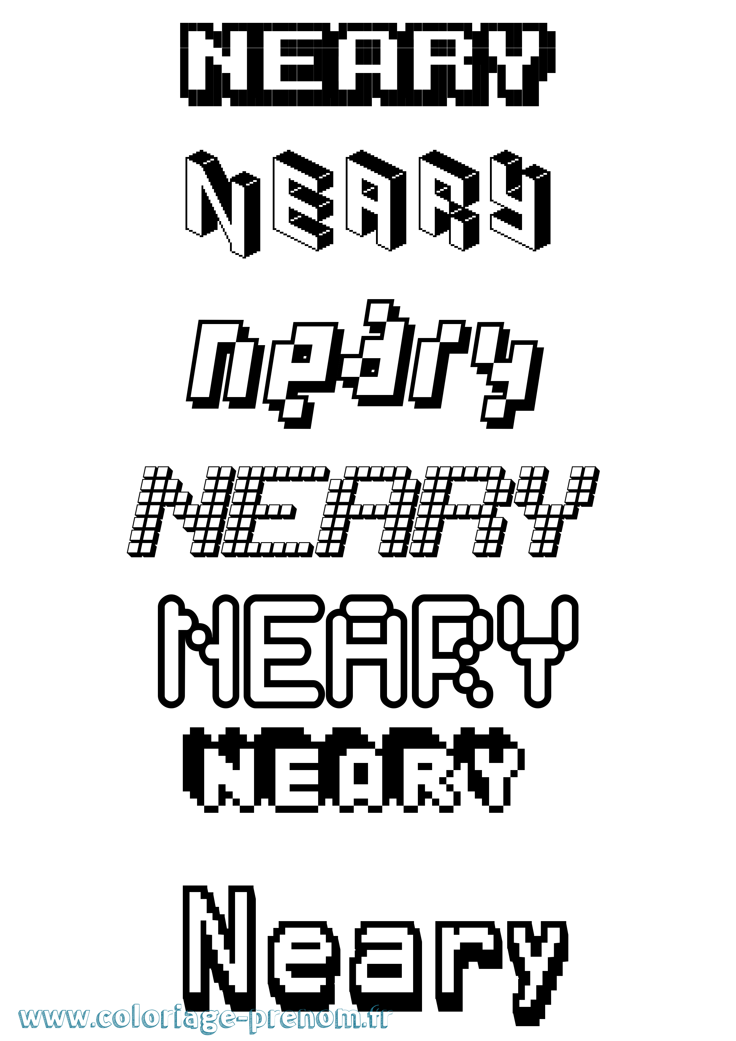 Coloriage Neary Pixel Coloriage prénom Neary Pixel
