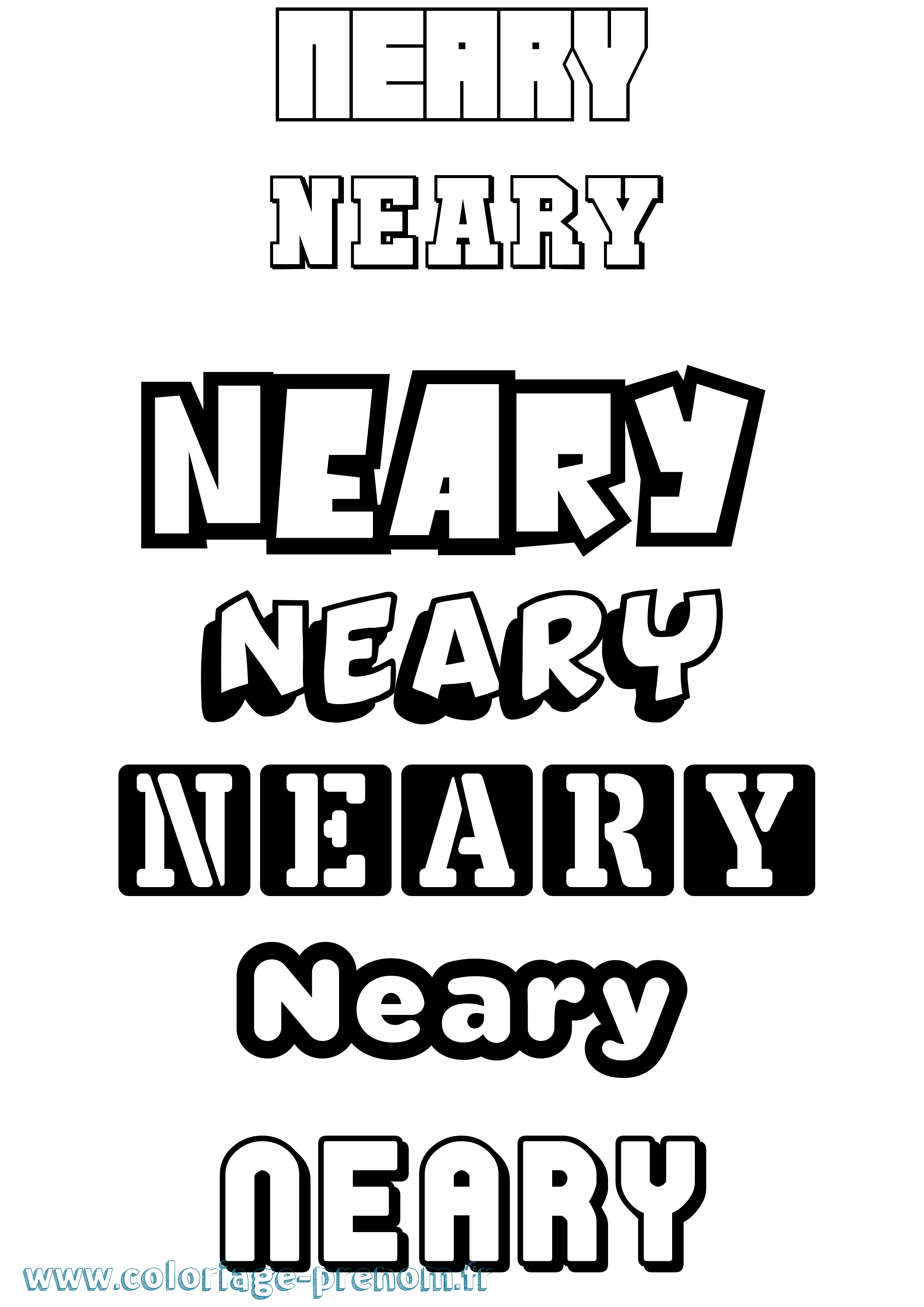 Coloriage Neary Simple Coloriage prénom Neary Simple