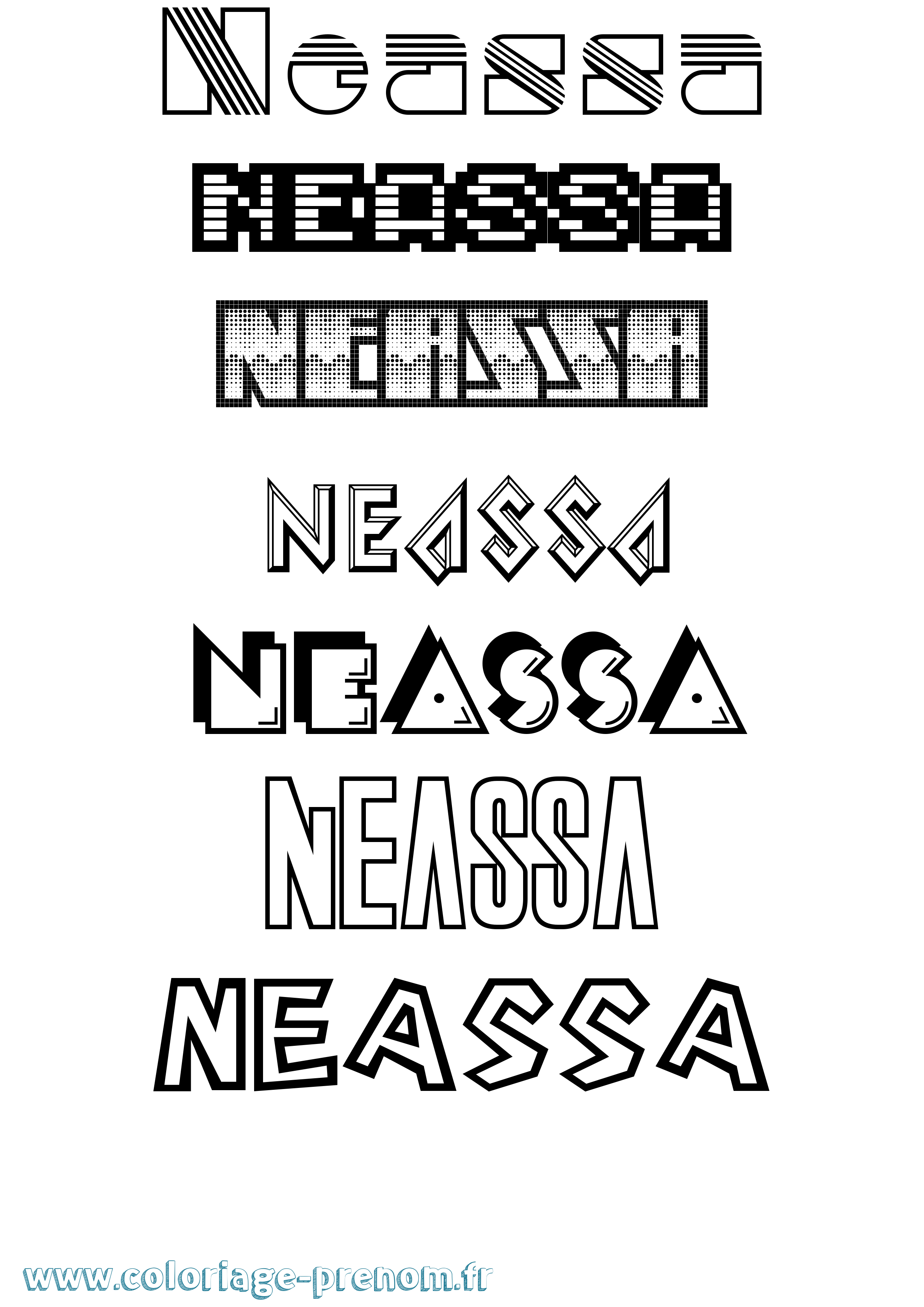 Coloriage Neassa Jeux Vidéos Coloriage prénom Neassa Jeux Vidéos