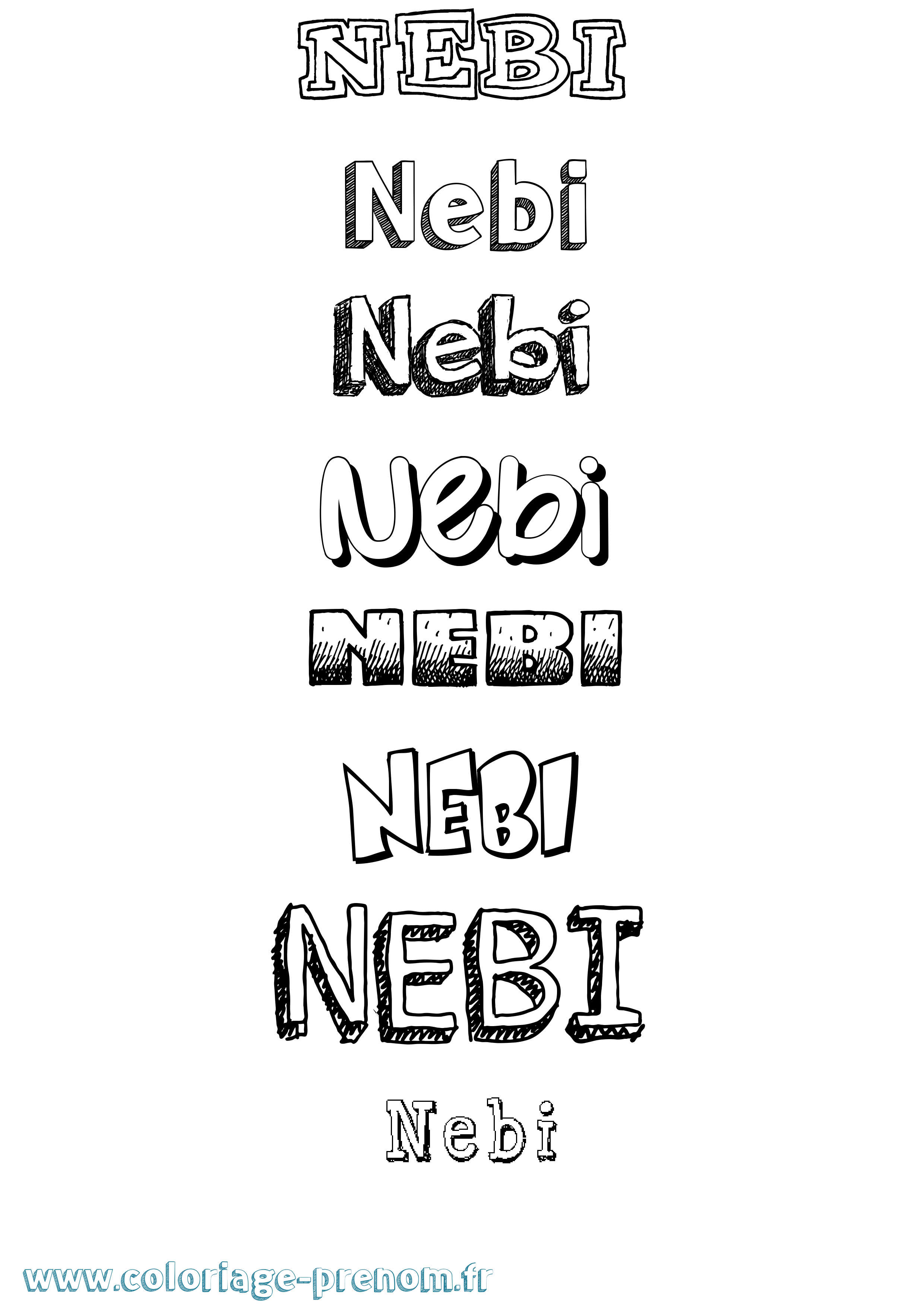 Coloriage Nebi Dessiné Coloriage prénom Nebi Dessiné