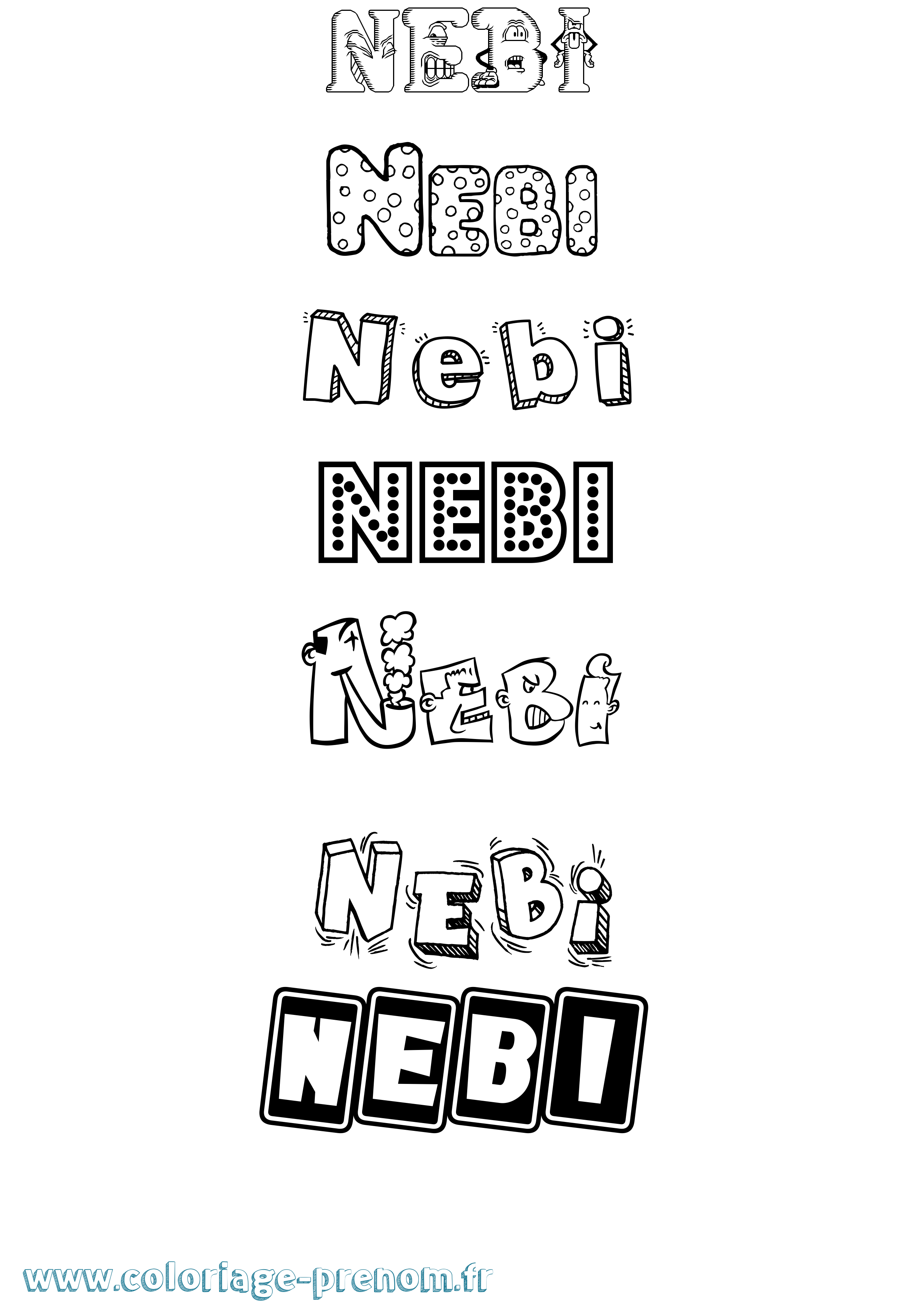 Coloriage Nebi Fun Coloriage prénom Nebi Fun