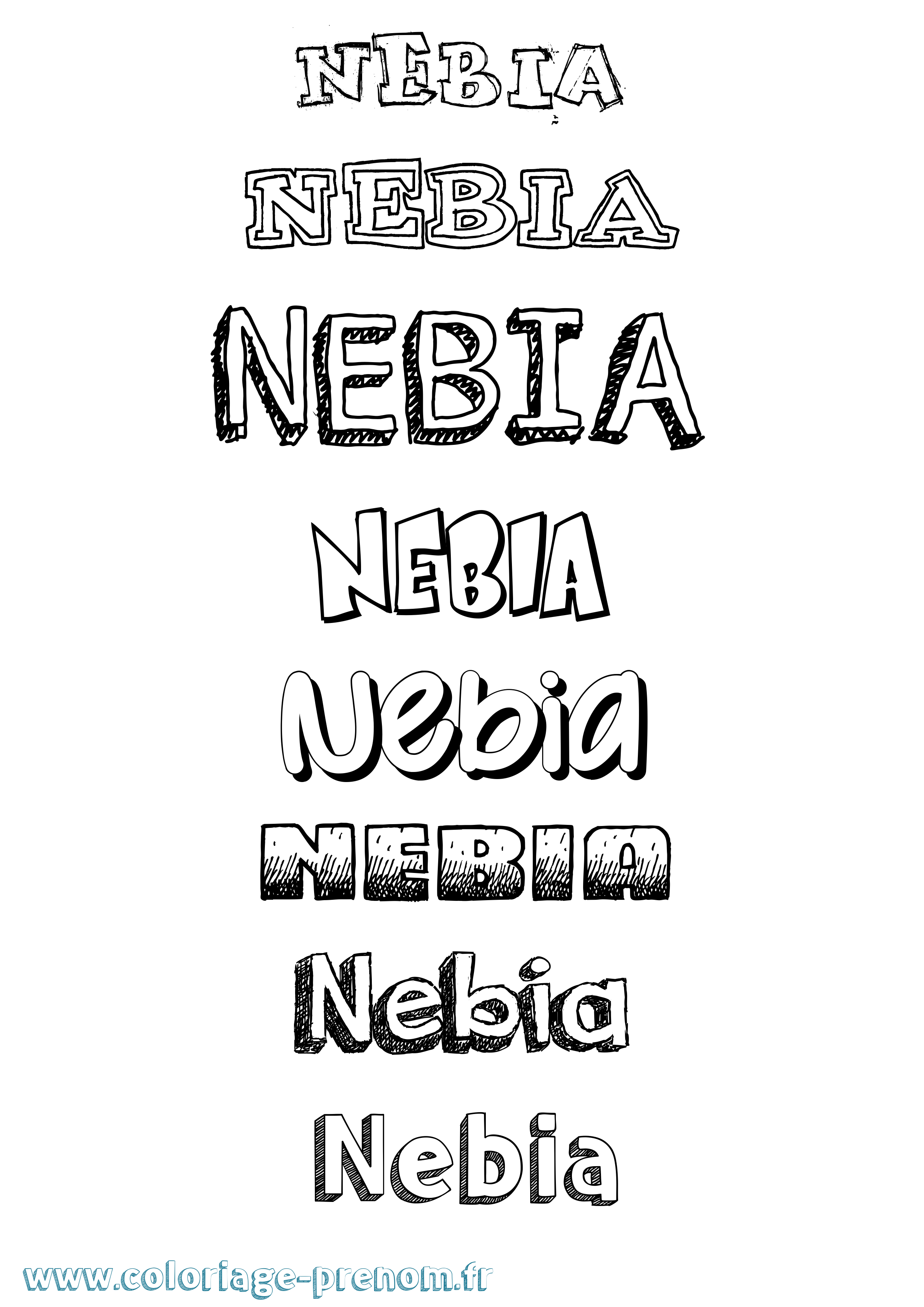 Coloriage Nebia Dessiné Coloriage prénom Nebia Dessiné