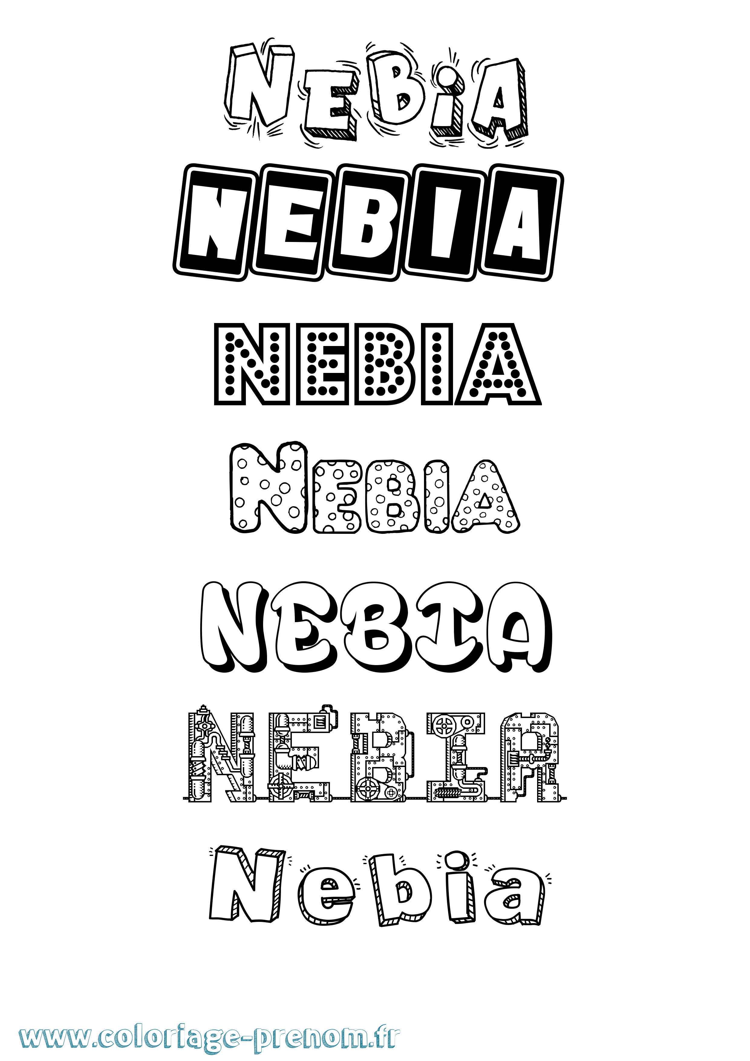 Coloriage Nebia Fun Coloriage prénom Nebia Fun