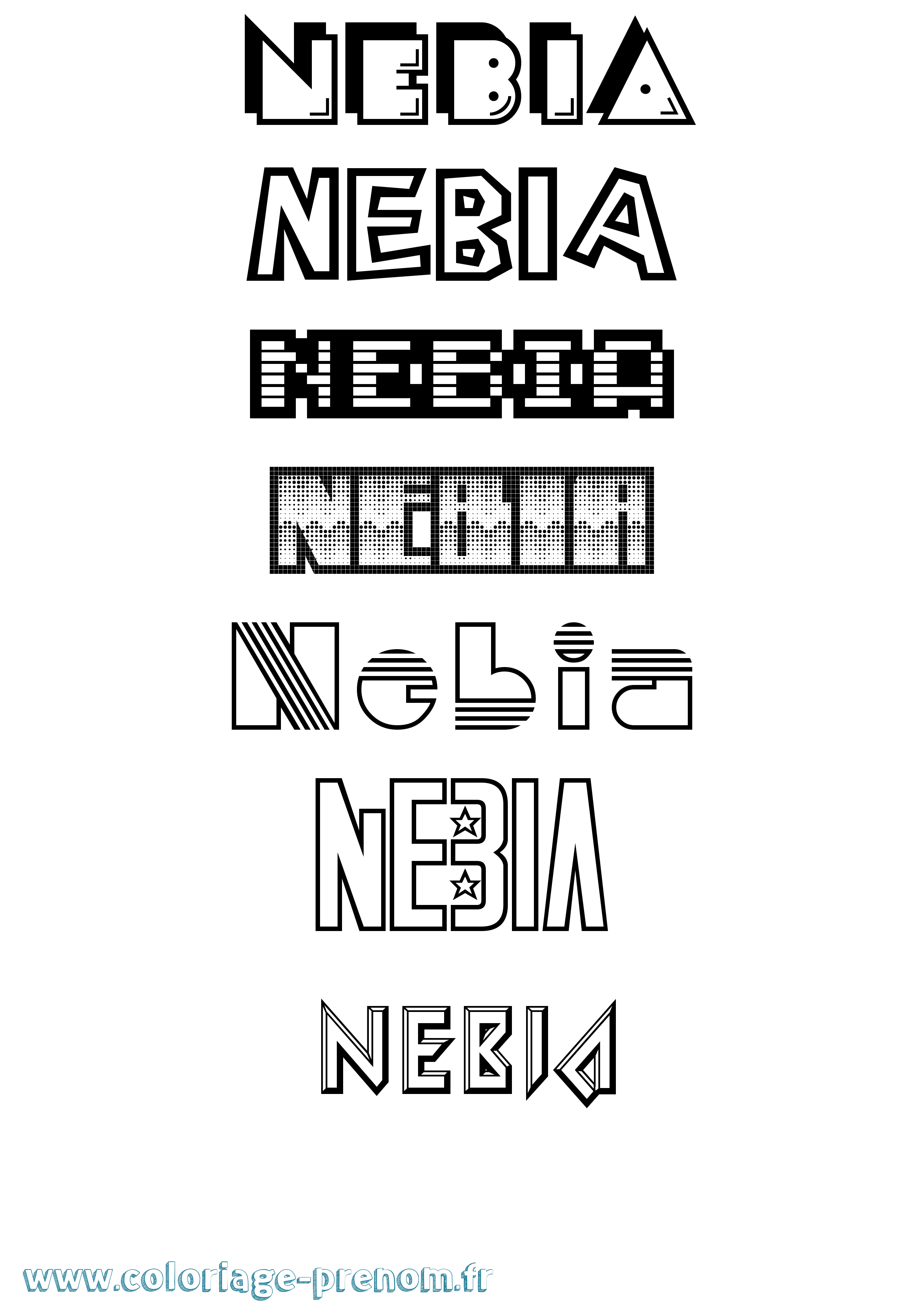Coloriage Nebia Jeux Vidéos Coloriage prénom Nebia Jeux Vidéos