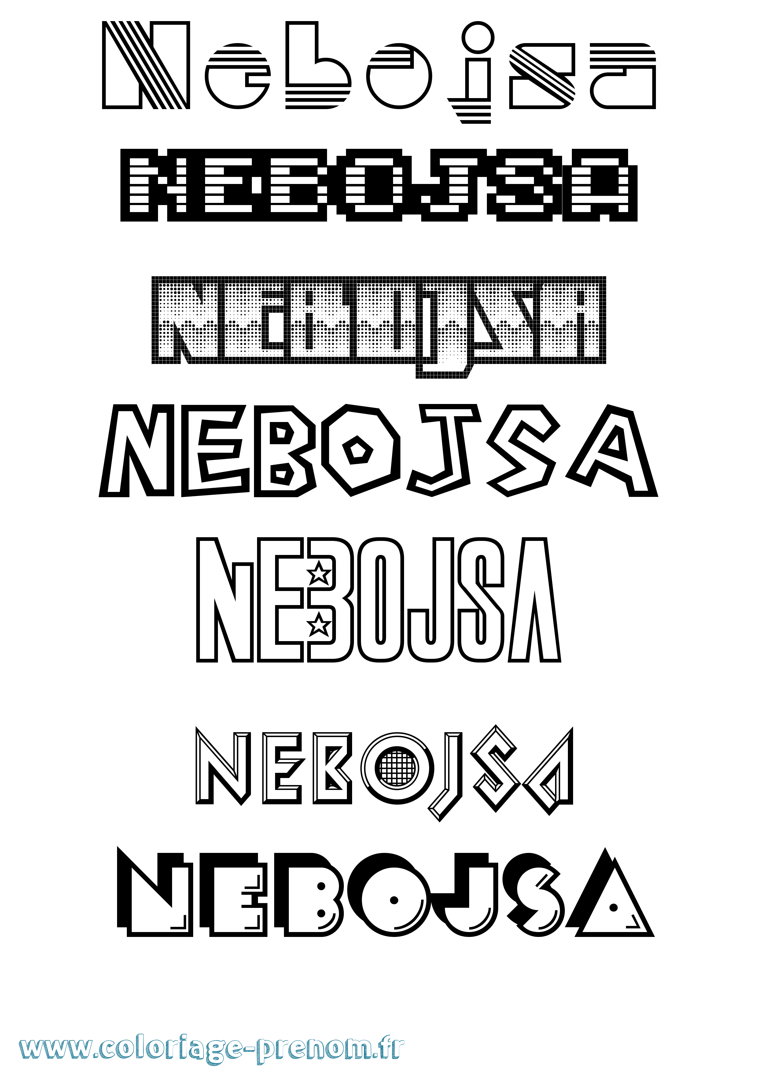 Coloriage Nebojsa Jeux Vidéos Coloriage prénom Nebojsa Jeux Vidéos