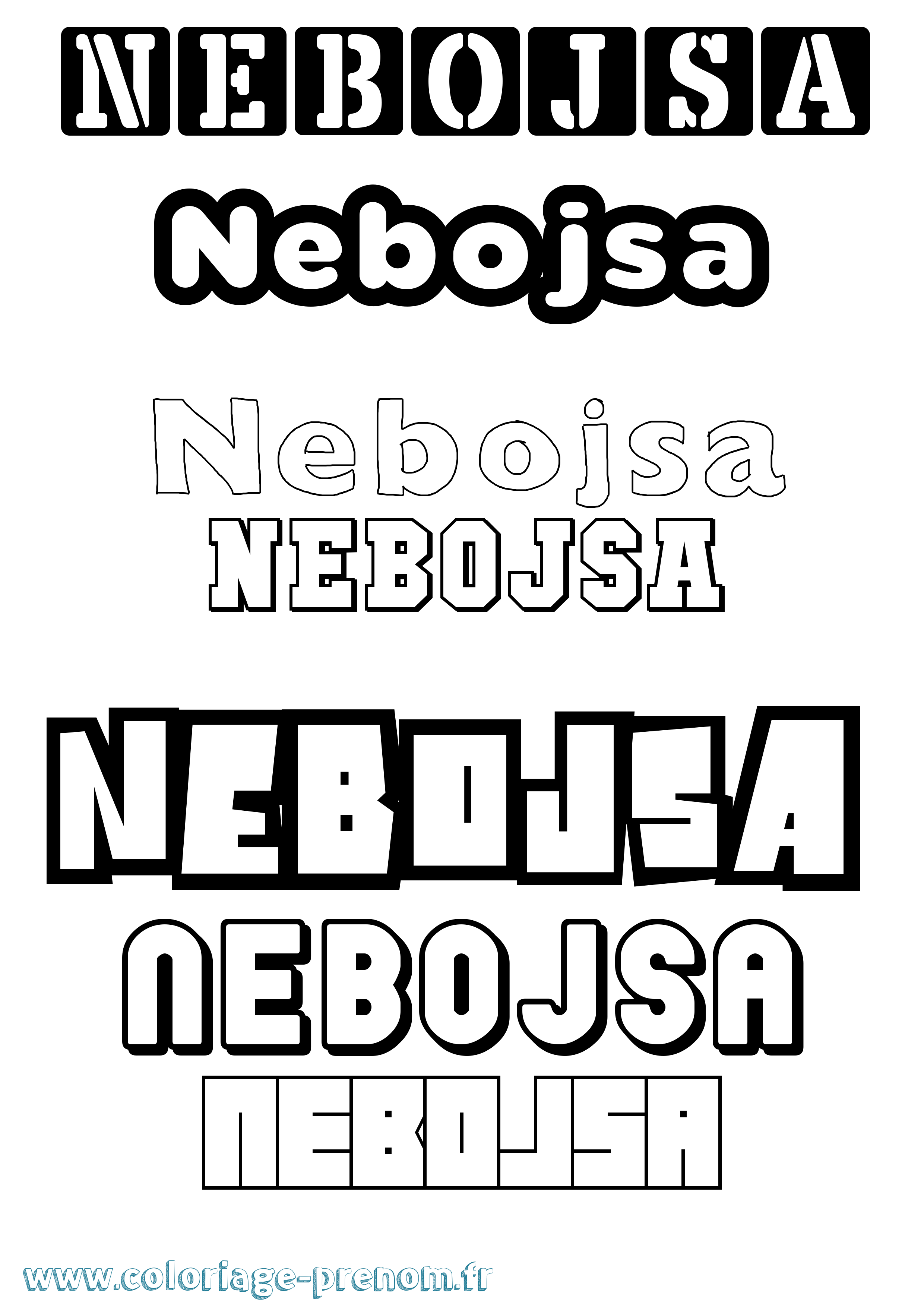 Coloriage Nebojsa Simple Coloriage prénom Nebojsa Simple