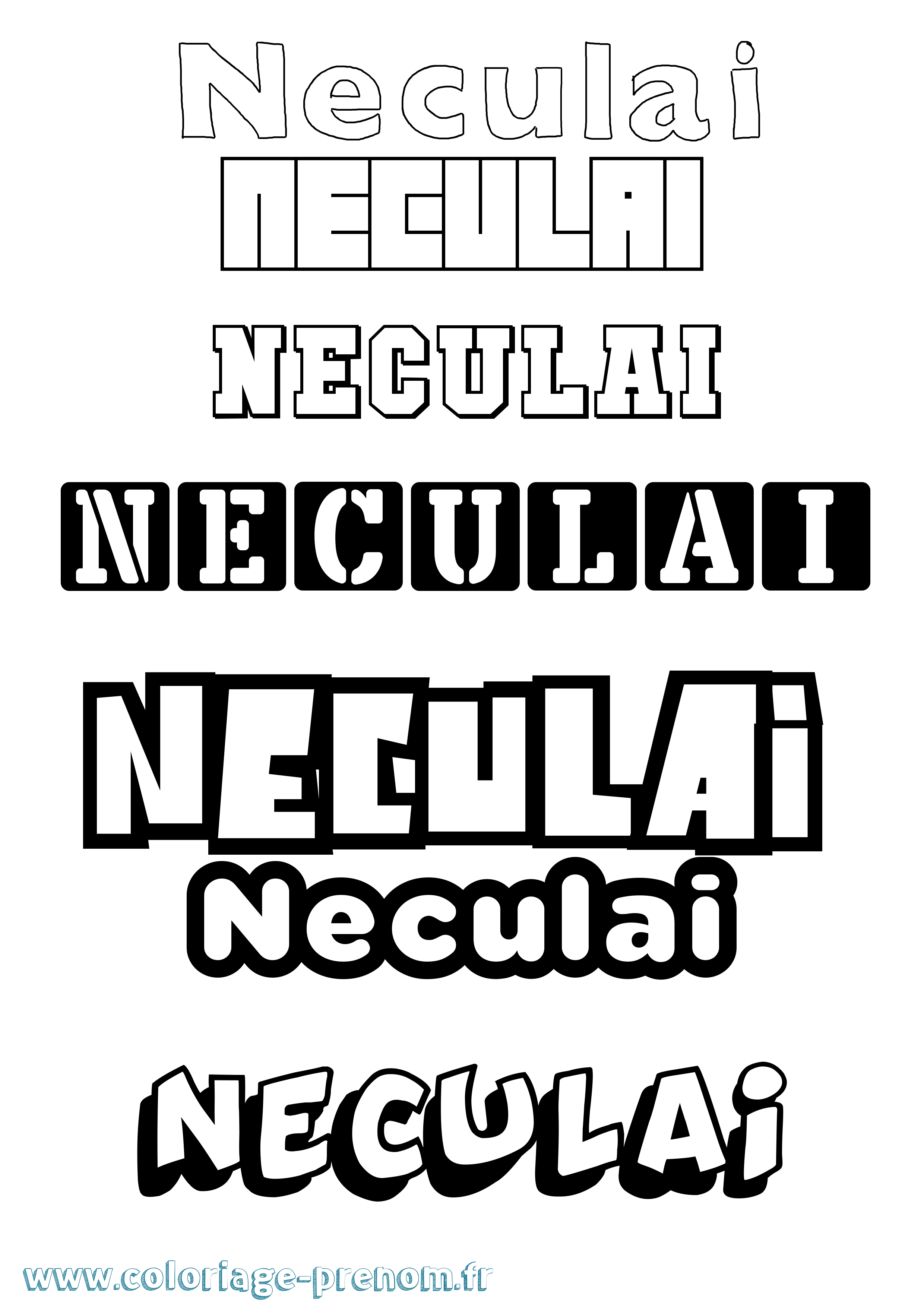 Coloriage Neculai Simple Coloriage prénom Neculai Simple