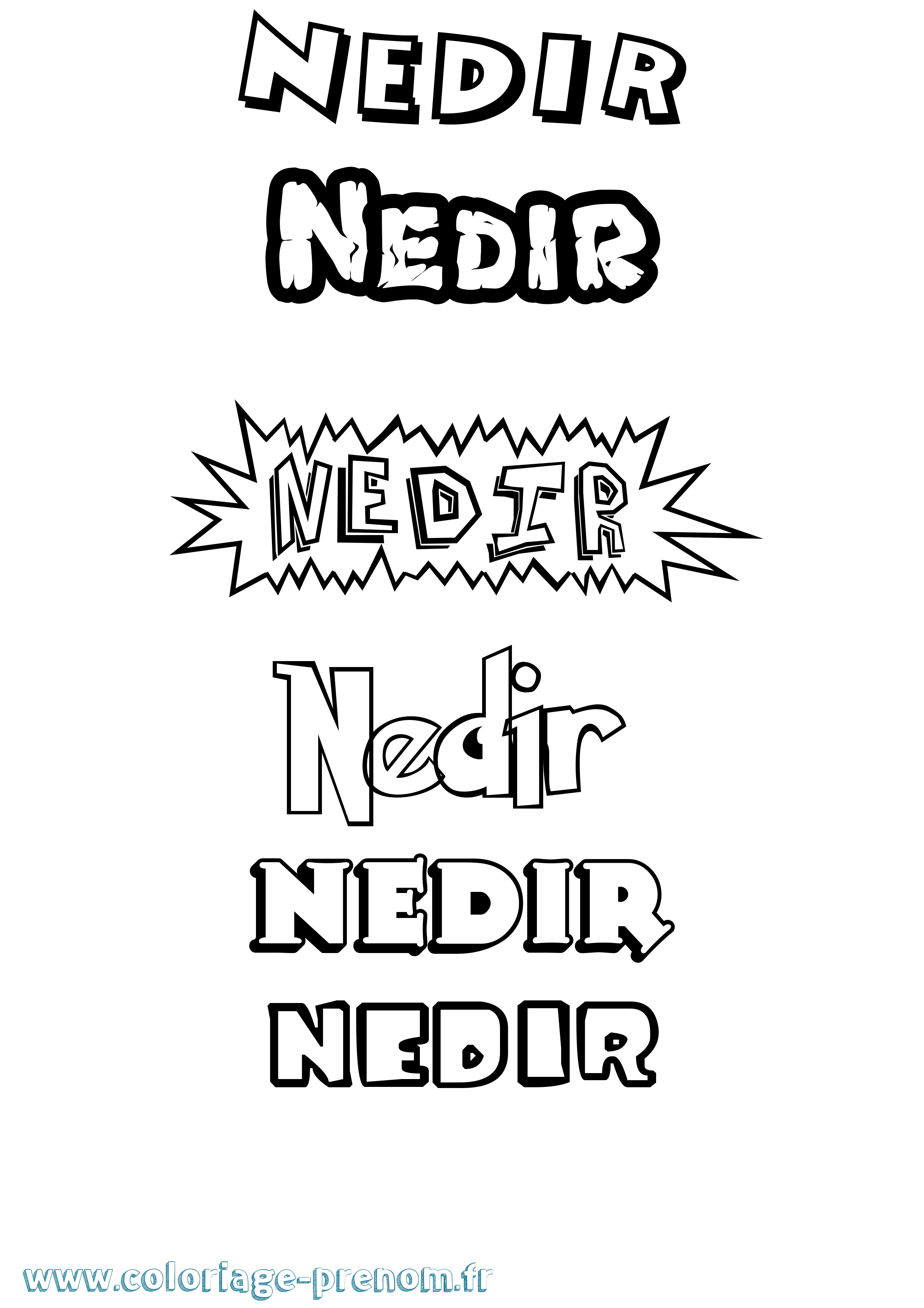 Coloriage Nedir Dessin Animé Coloriage prénom Nedir Dessin Animé