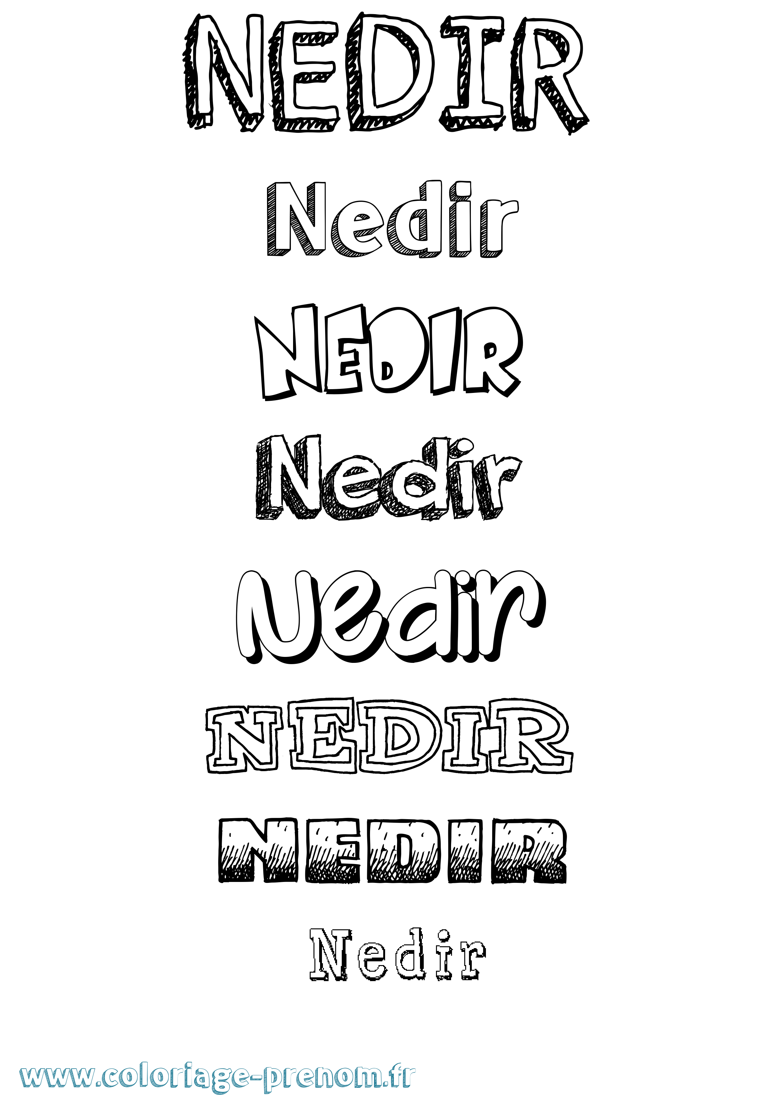 Coloriage Nedir Dessiné Coloriage prénom Nedir Dessiné
