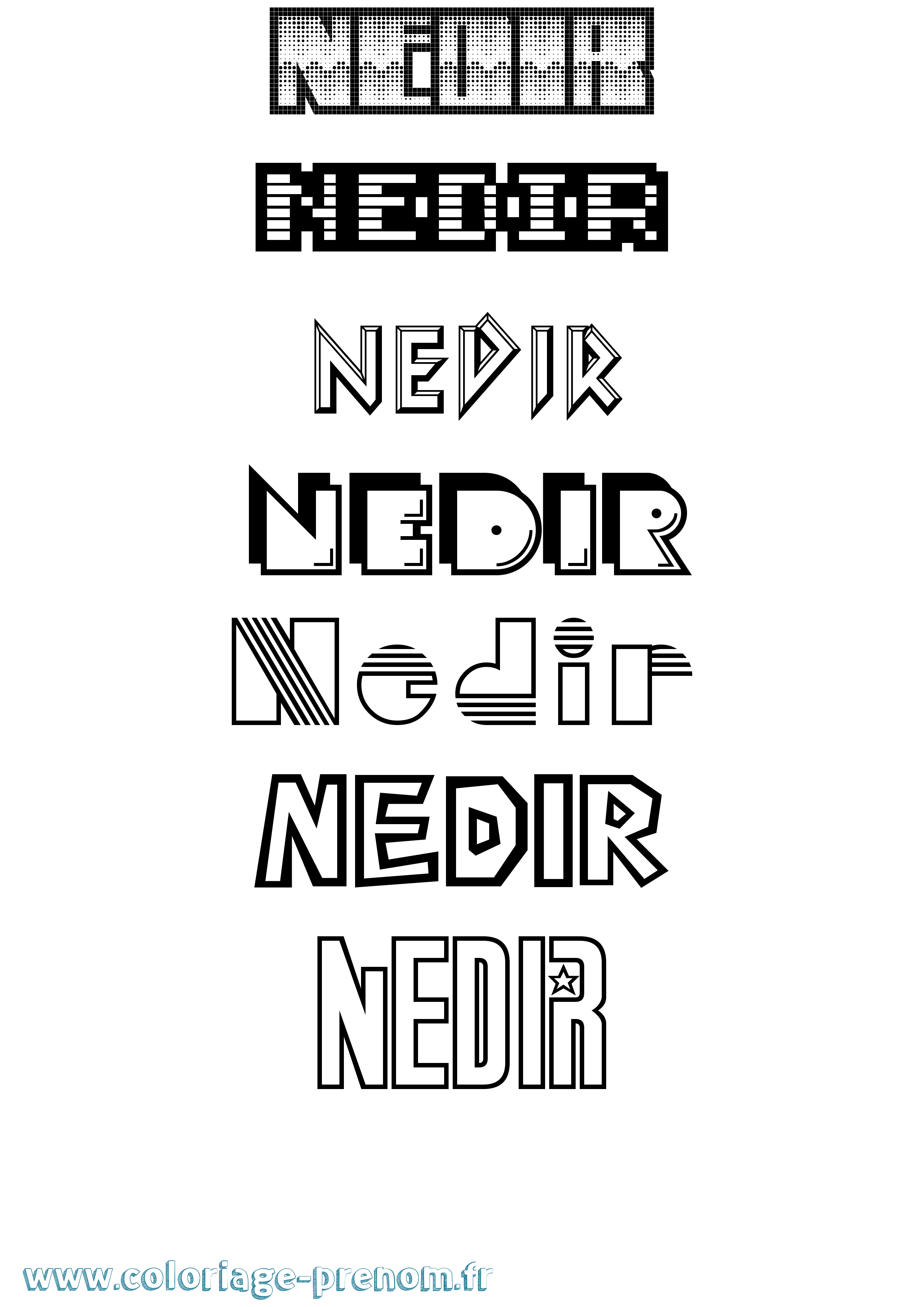 Coloriage Nedir Jeux Vidéos Coloriage prénom Nedir Jeux Vidéos