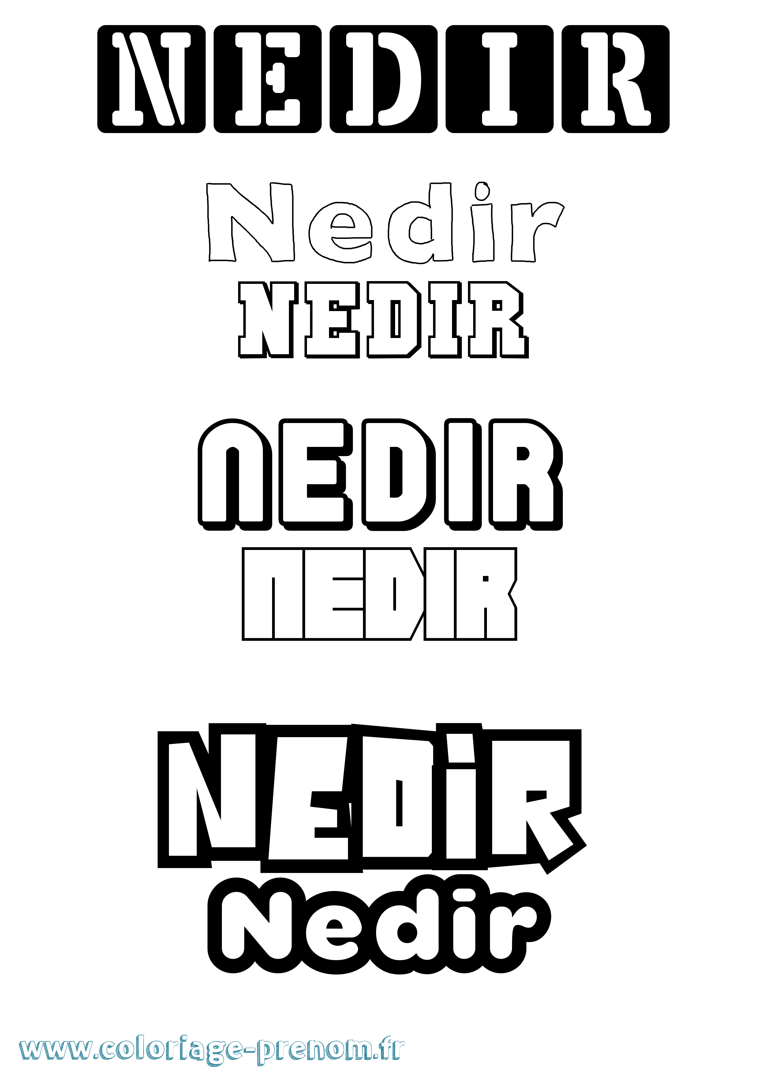 Coloriage Nedir Simple Coloriage prénom Nedir Simple
