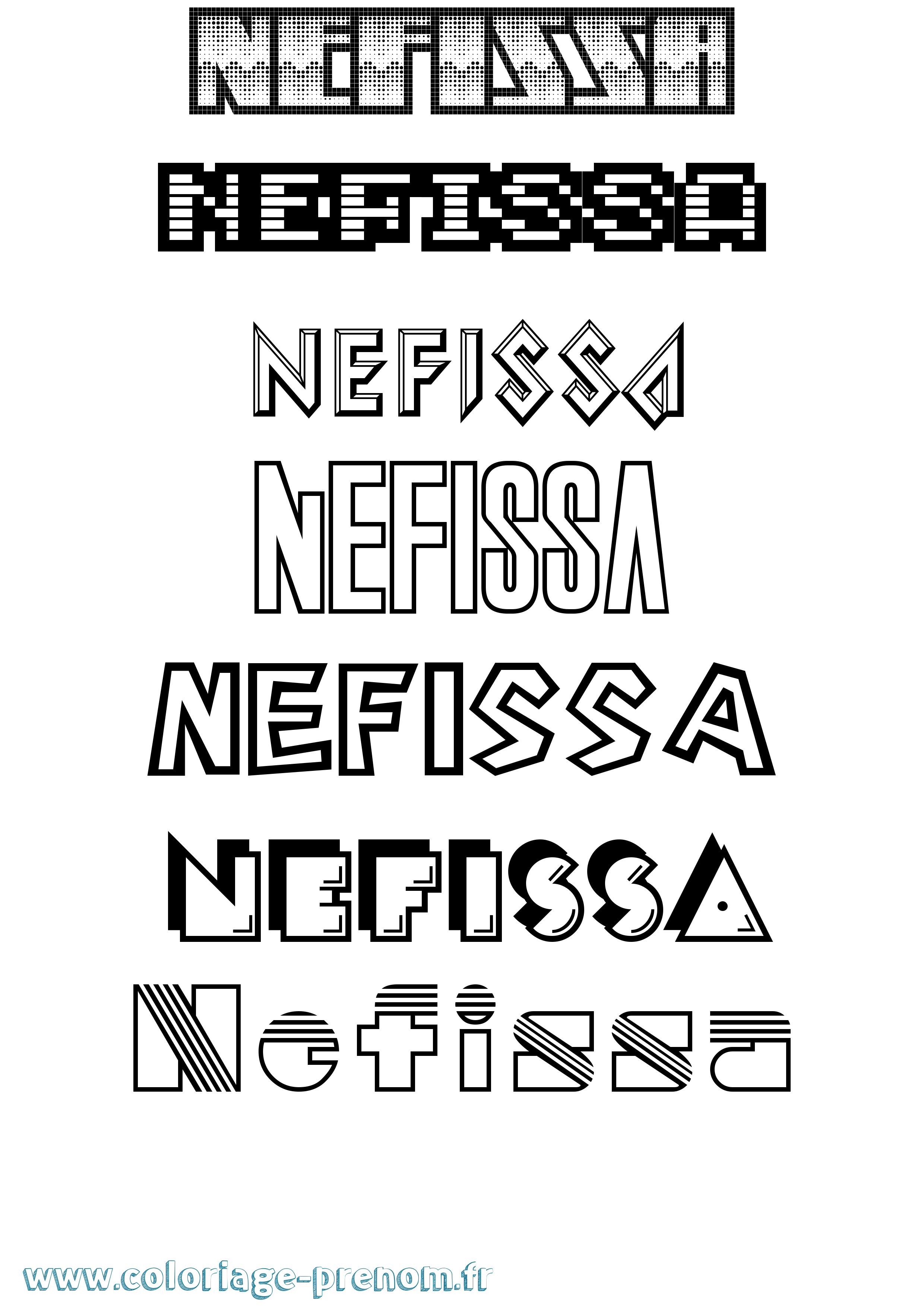 Coloriage Nefissa Jeux Vidéos Coloriage prénom Nefissa Jeux Vidéos