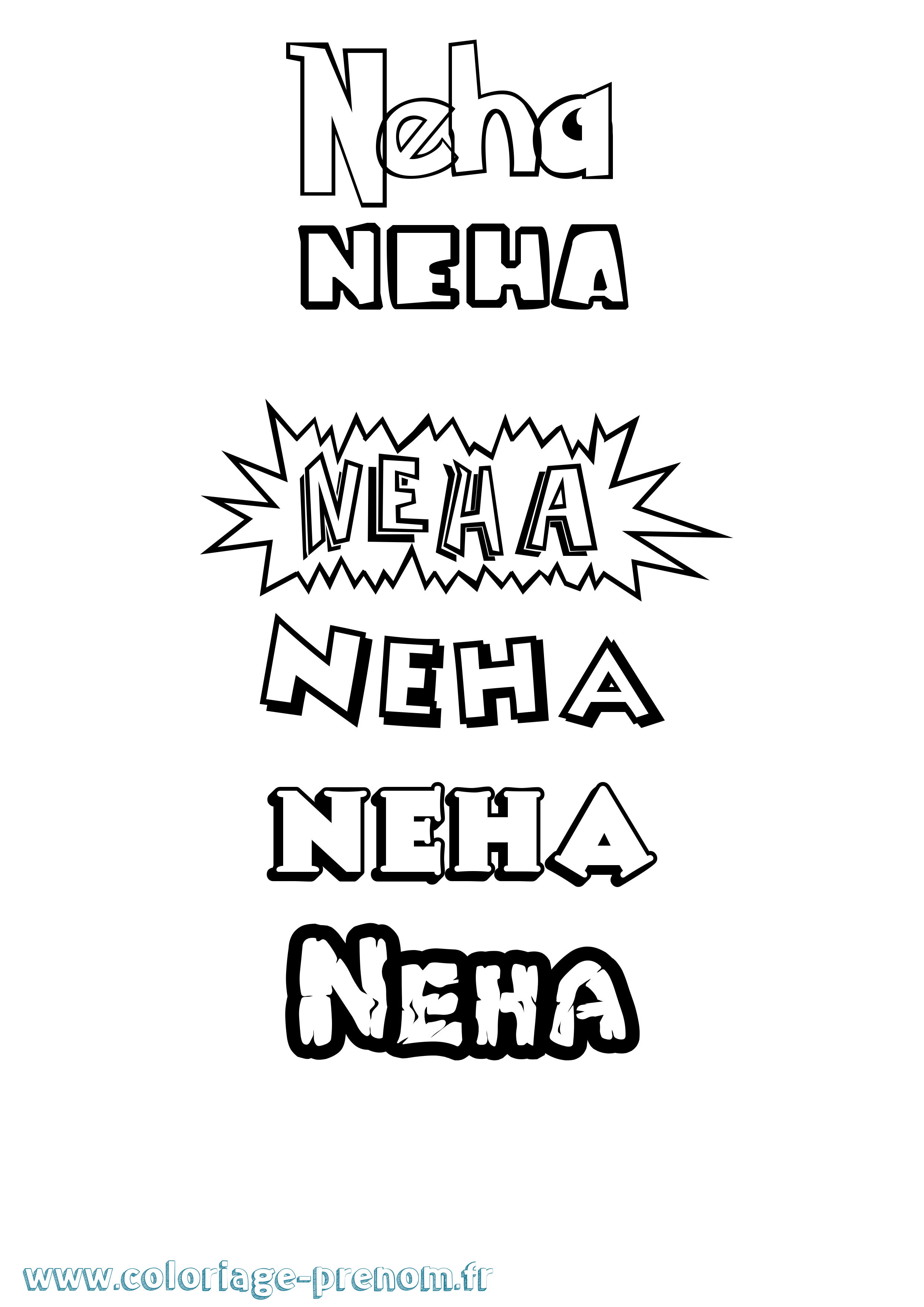 Coloriage Neha Dessin Animé Coloriage prénom Neha Dessin Animé