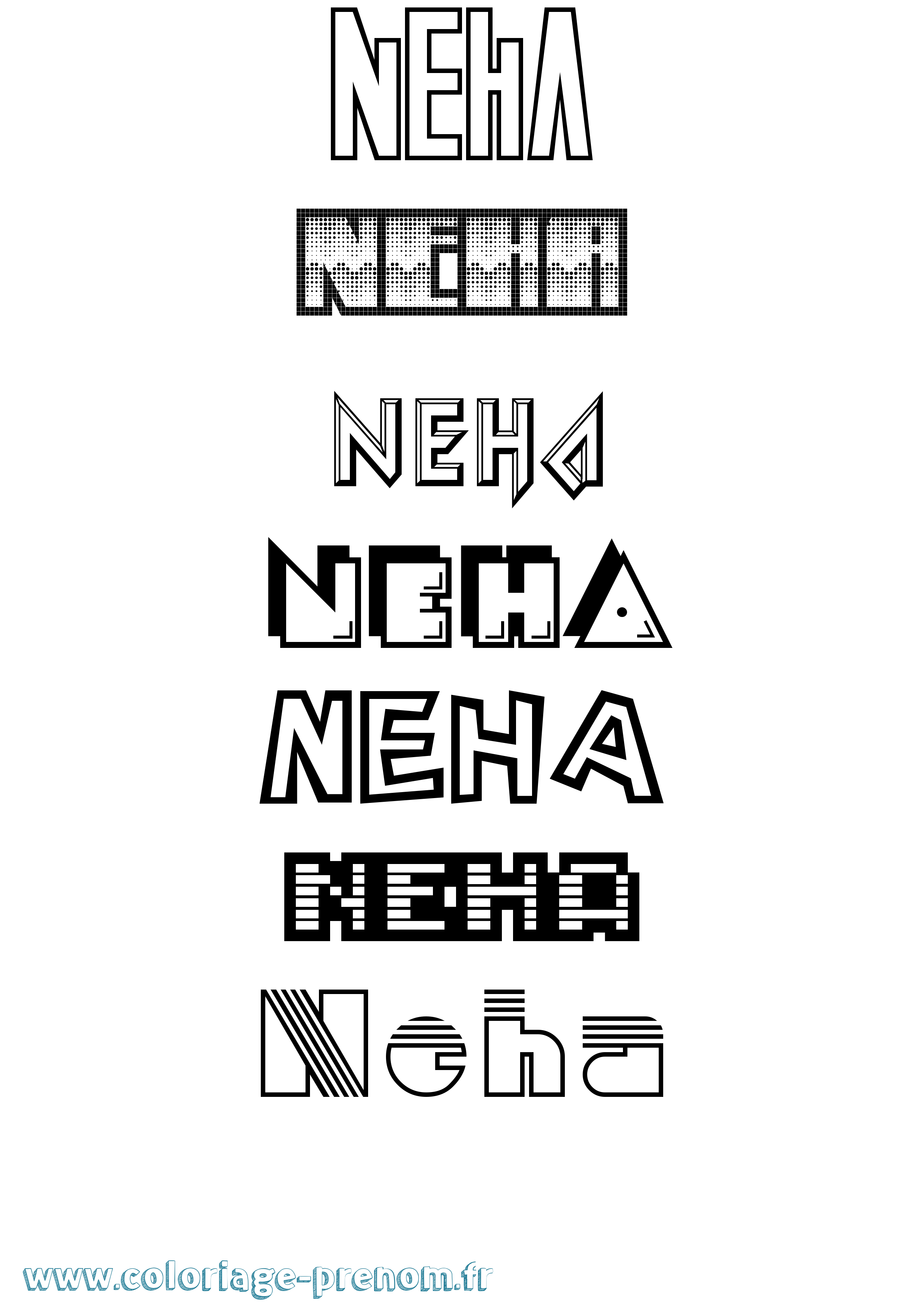 Coloriage Neha Jeux Vidéos Coloriage prénom Neha Jeux Vidéos