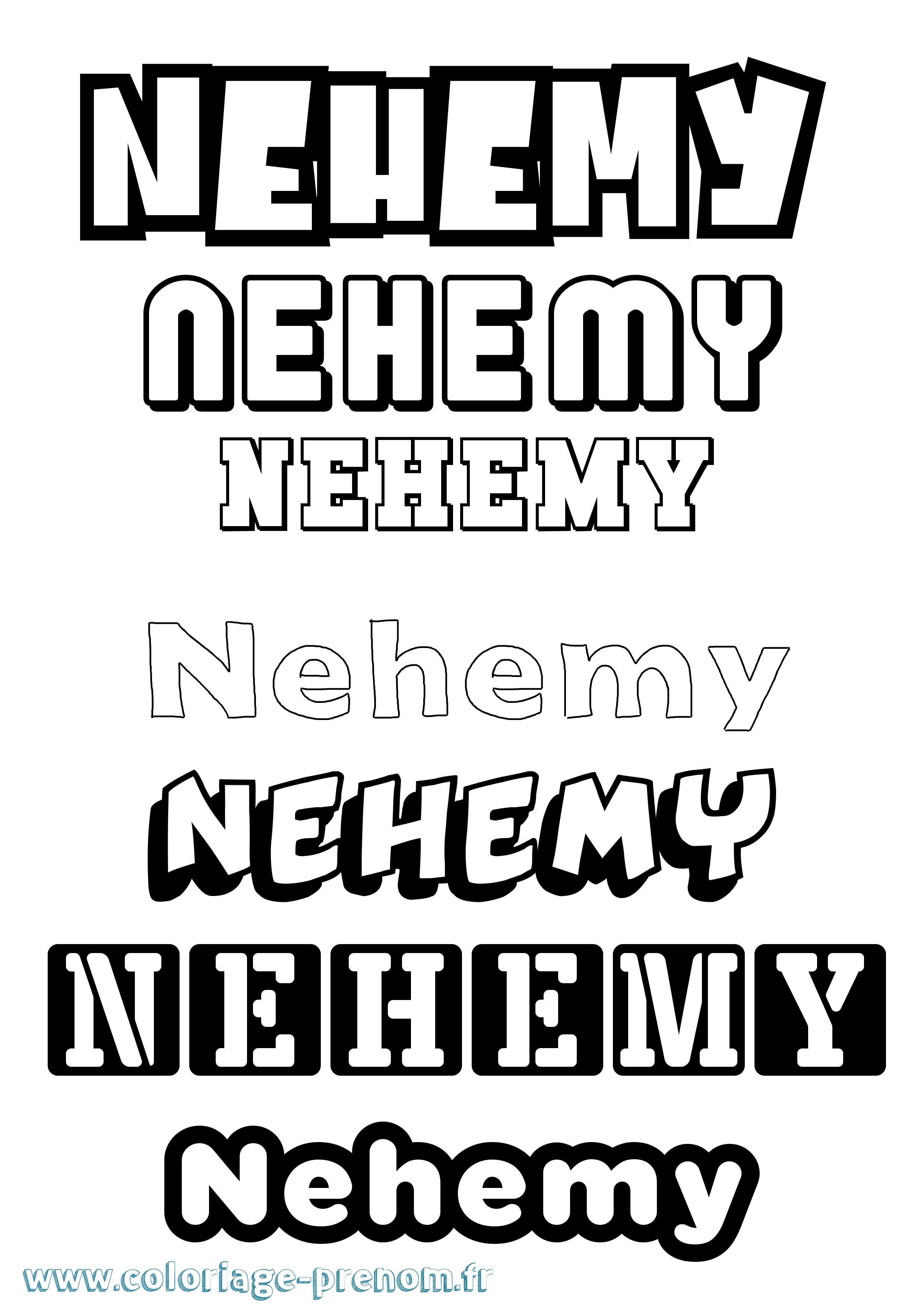 Coloriage Nehemy Simple Coloriage prénom Nehemy Simple