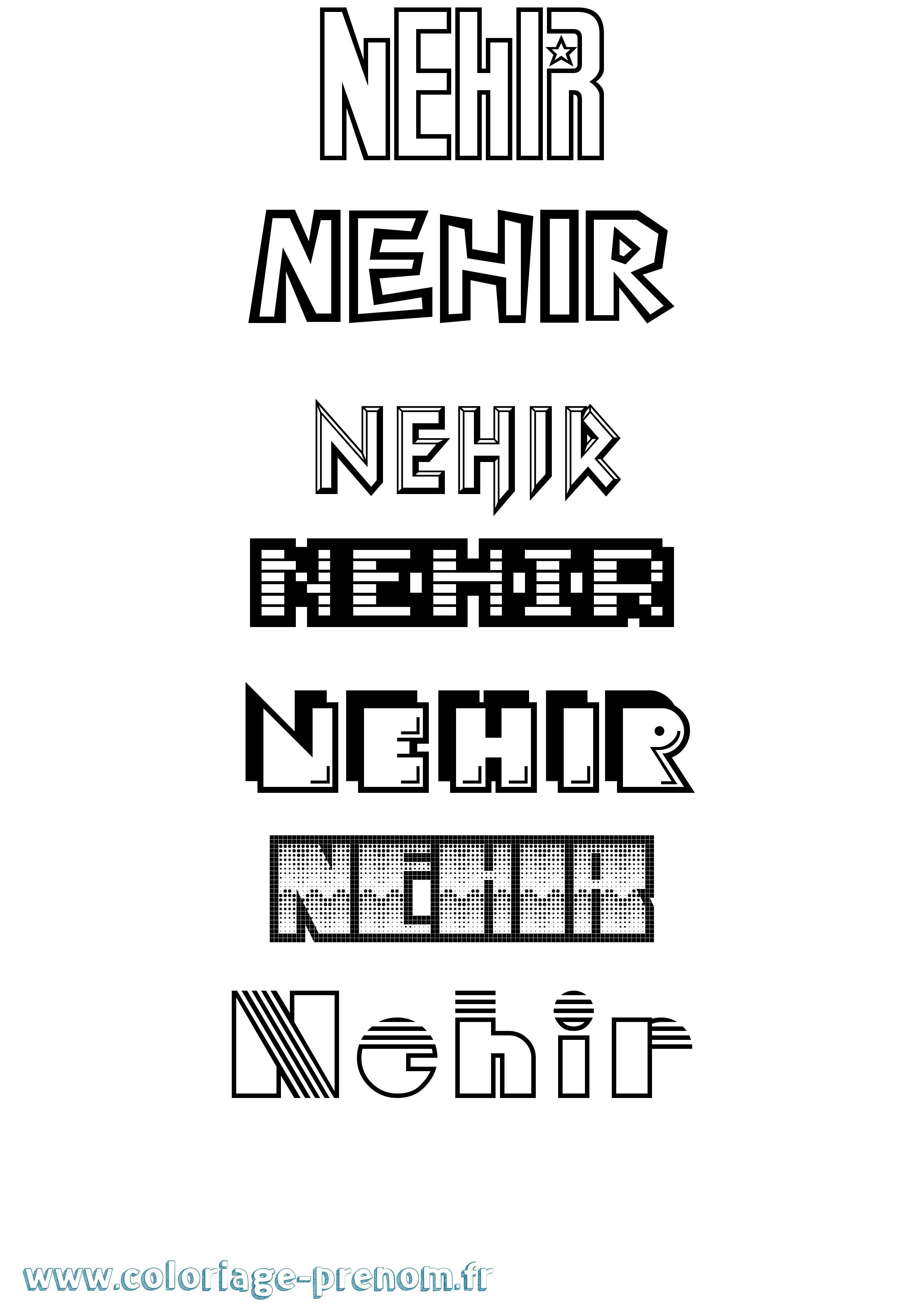 Coloriage Nehir Jeux Vidéos Coloriage prénom Nehir Jeux Vidéos