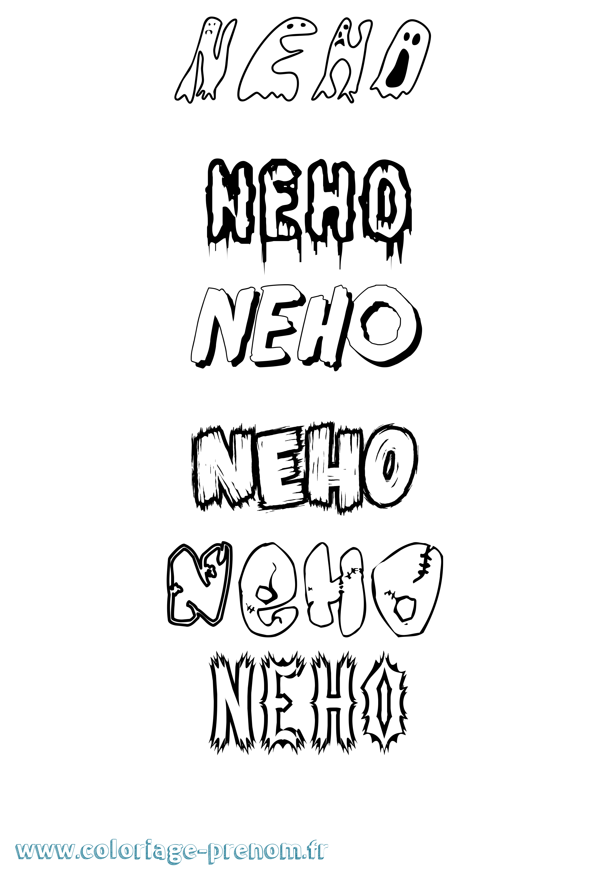 Coloriage Neho Frisson Coloriage prénom Neho Frisson