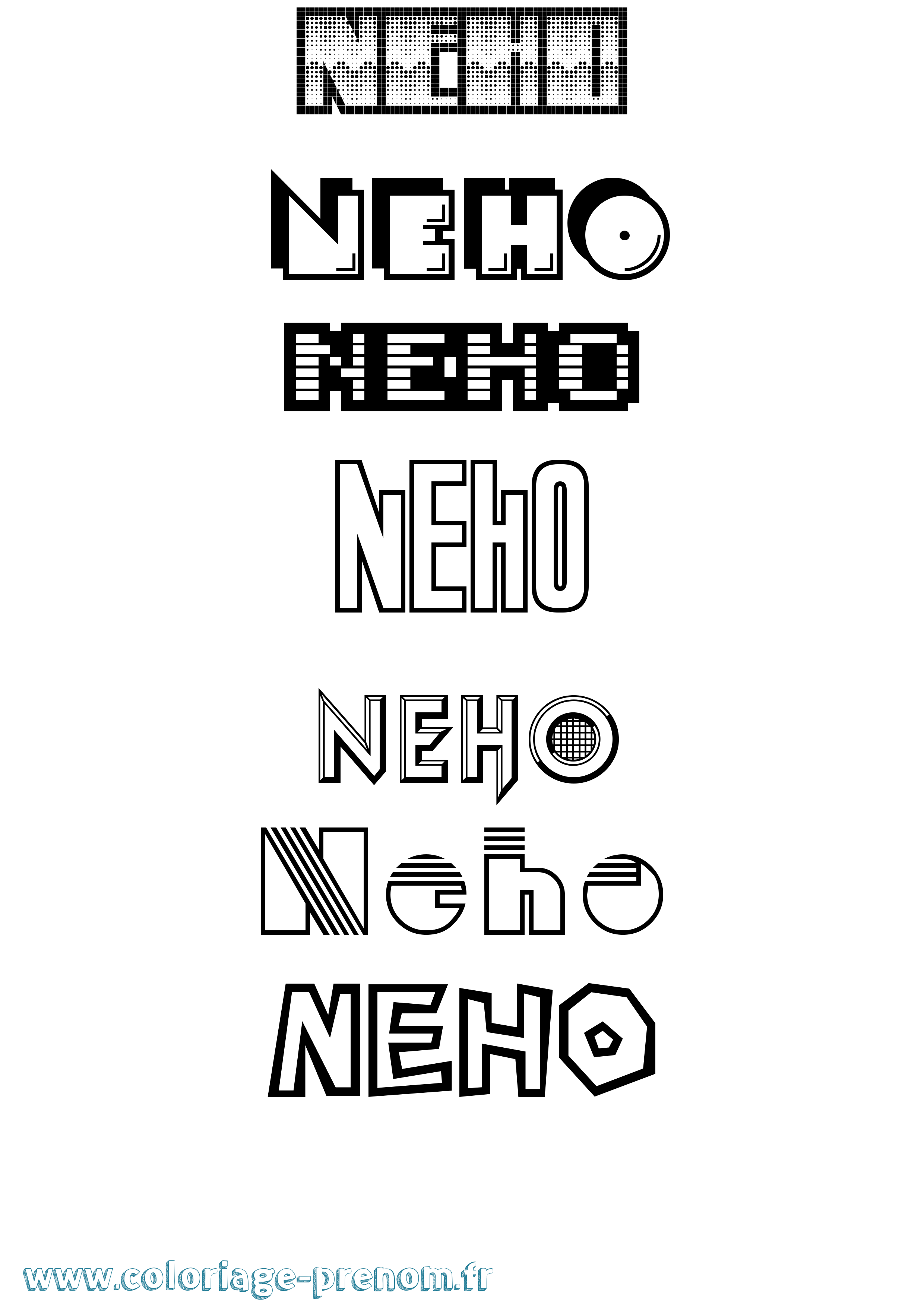Coloriage Neho Jeux Vidéos Coloriage prénom Neho Jeux Vidéos
